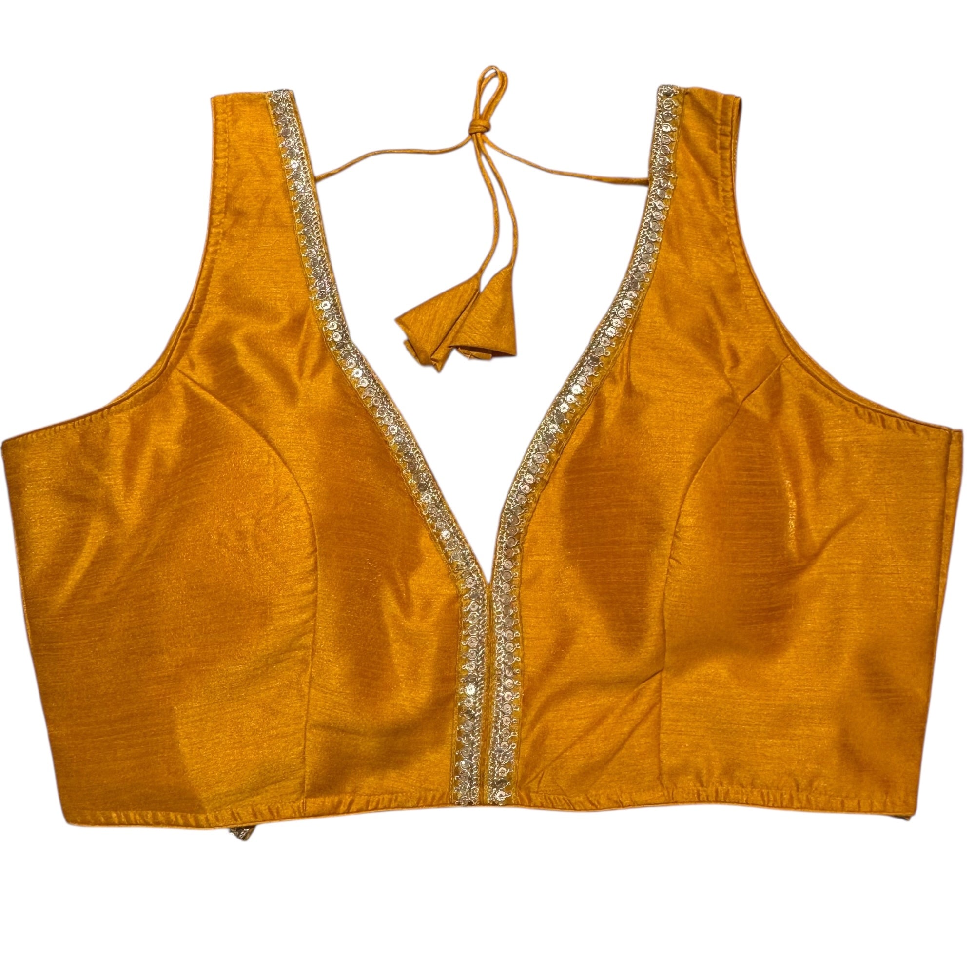 Plus Size Sleeveless V Neck Blouse -Size 48-Colors - Vintage India NYC