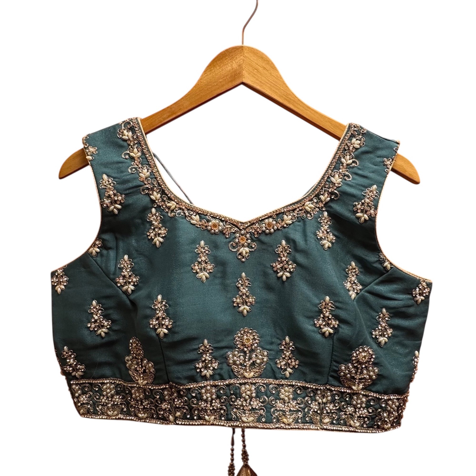 Pearl & Stone Heavy Gold Embroidered  Lehenga Sets-Colors - Vintage India NYC