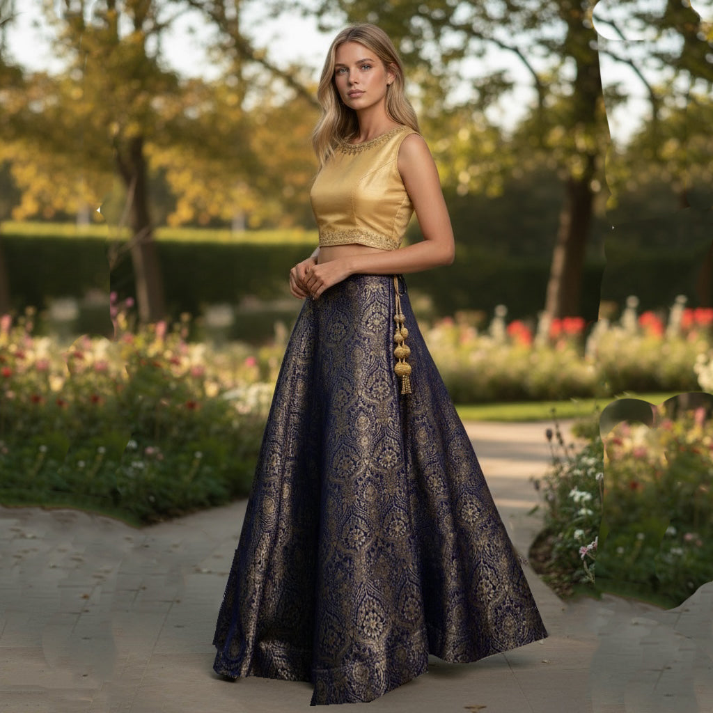 Brocade Crest Lehengas - Colors - Vintage India NYC