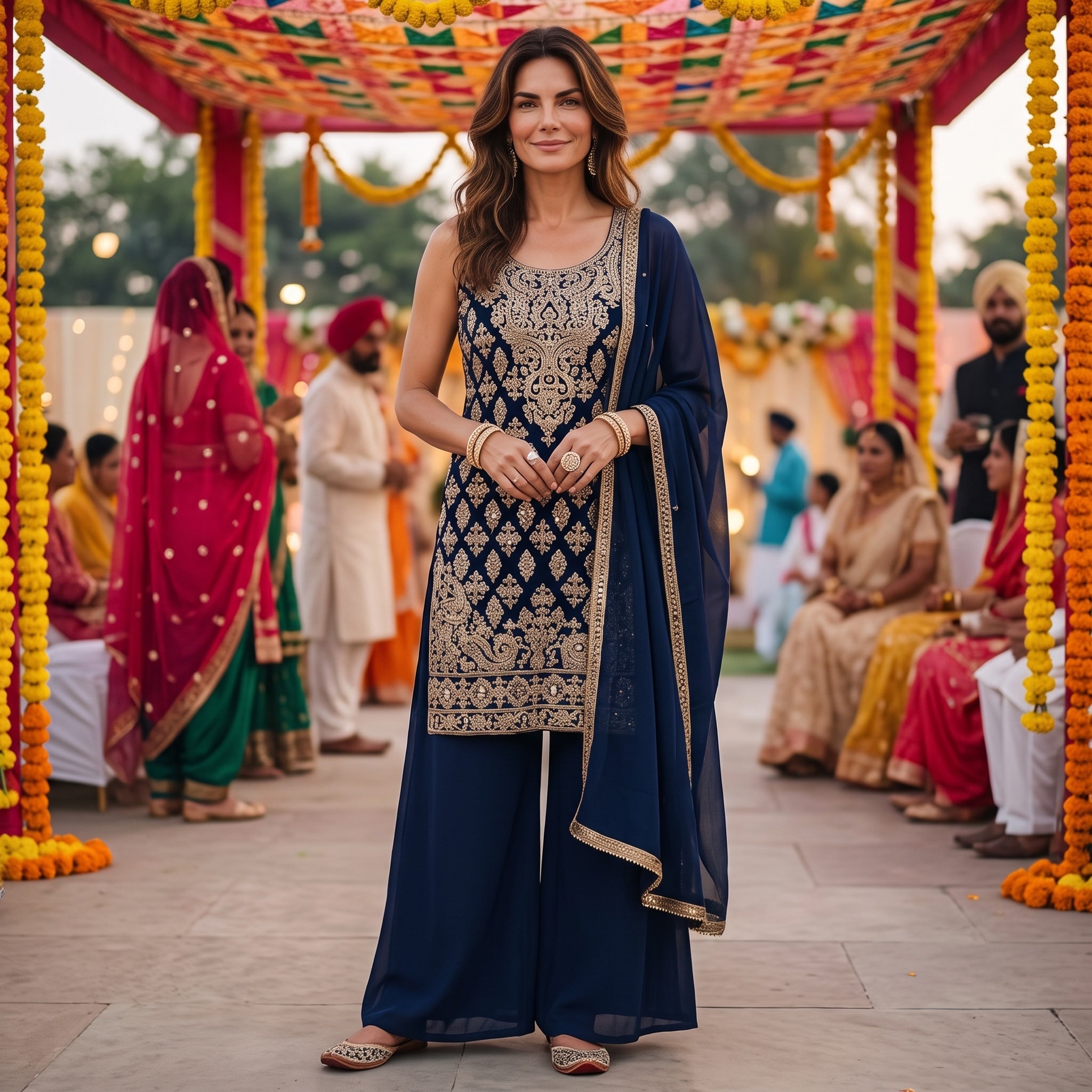 Butta Embroidered Sharara Set-Colors