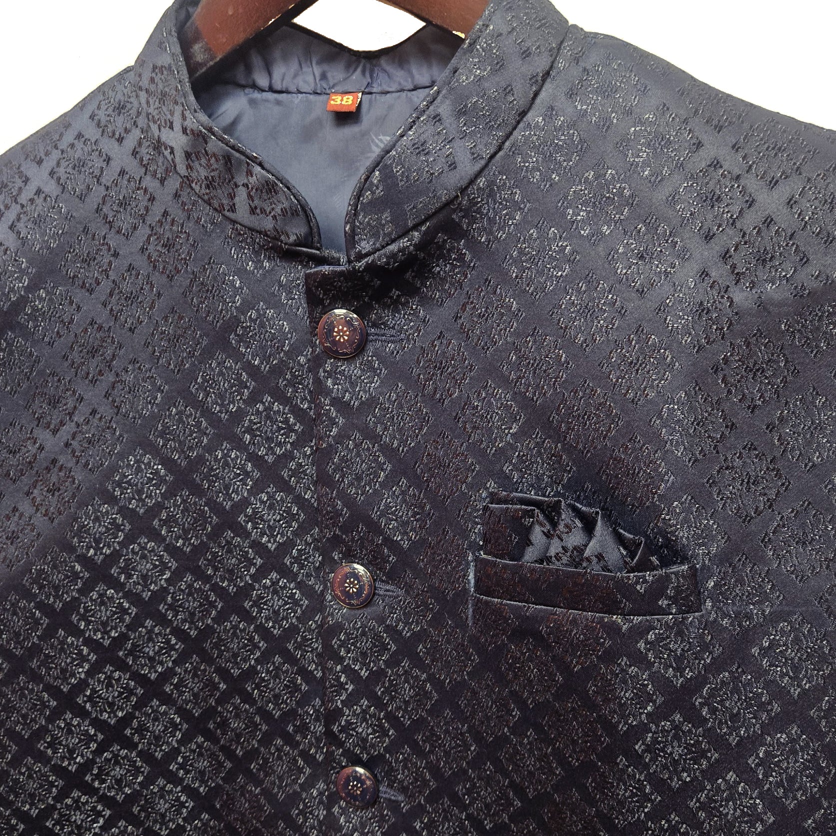 Navy Diamond Jacquard Vest
