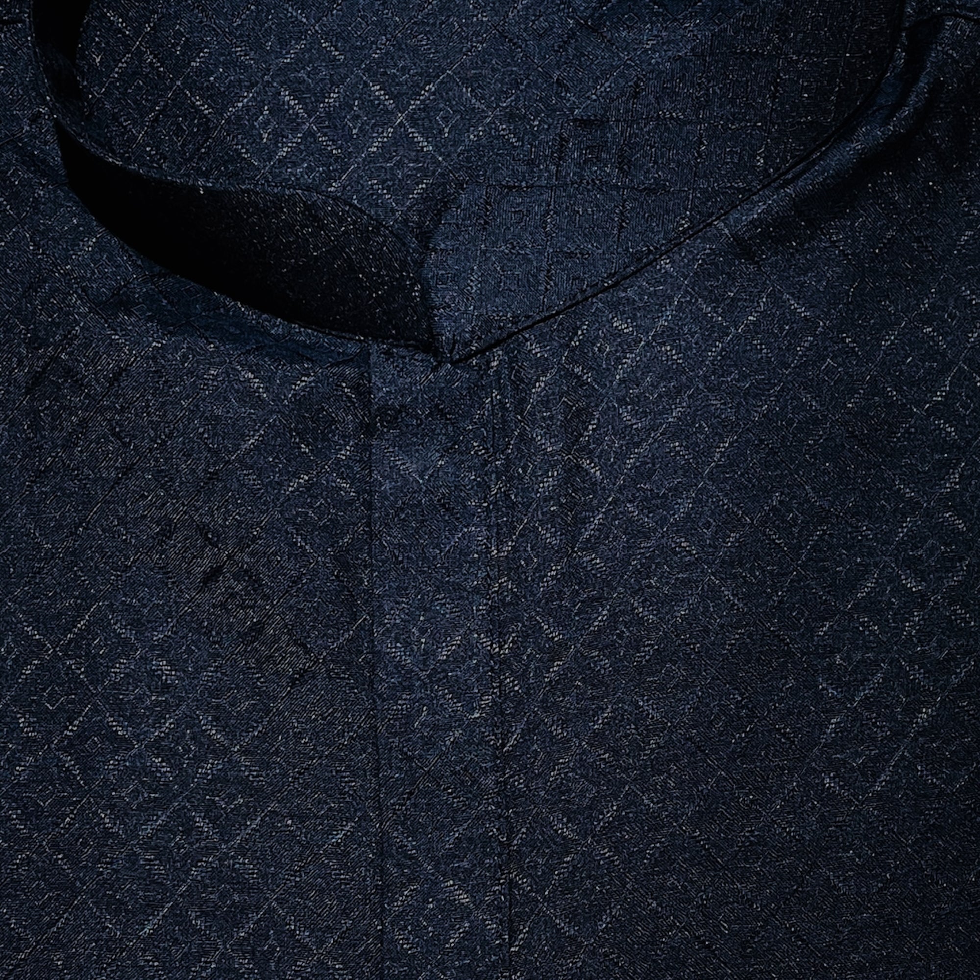 Navy Diamond Tile Kurta - Vintage India NYC