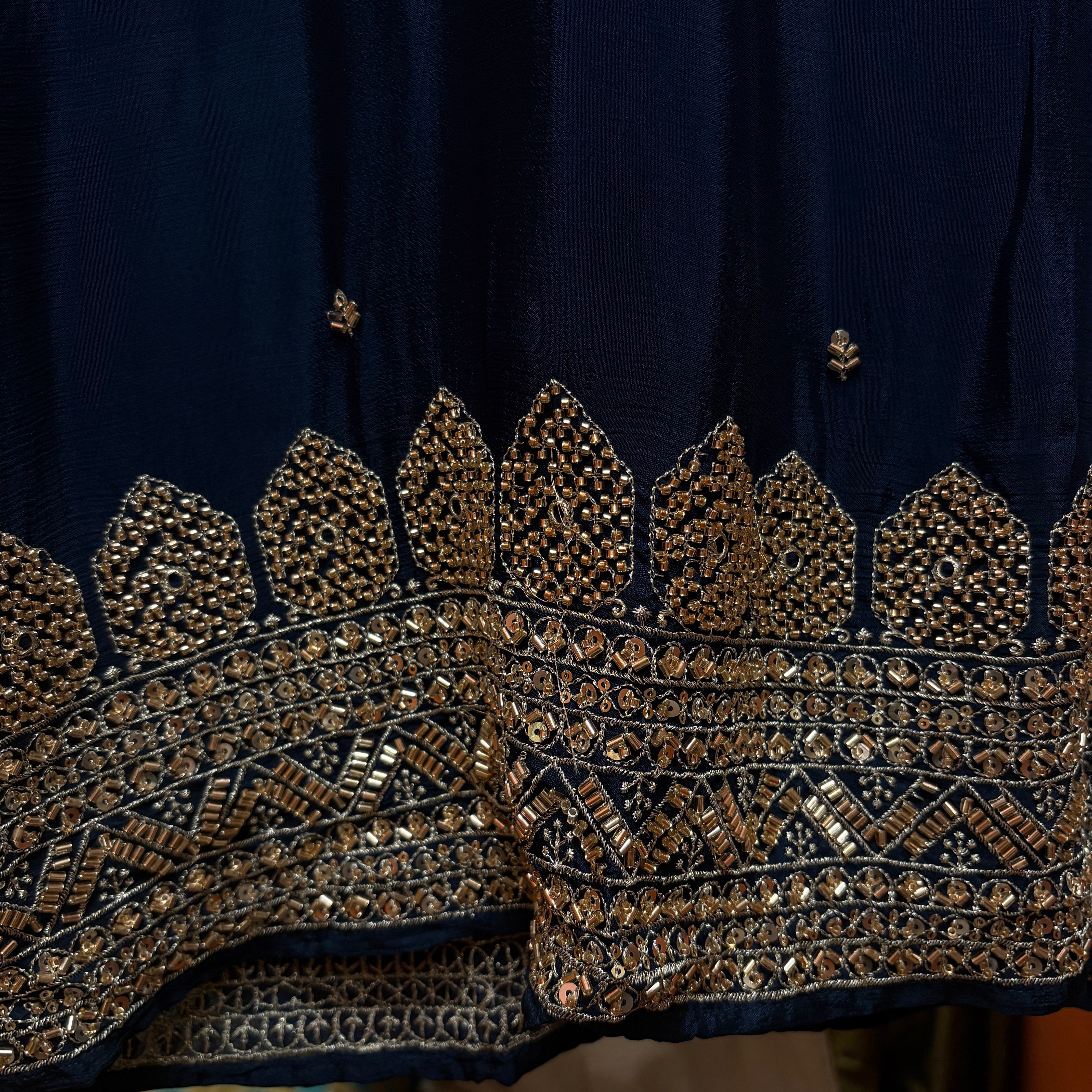 Navy Heavy Embroidered Kurta