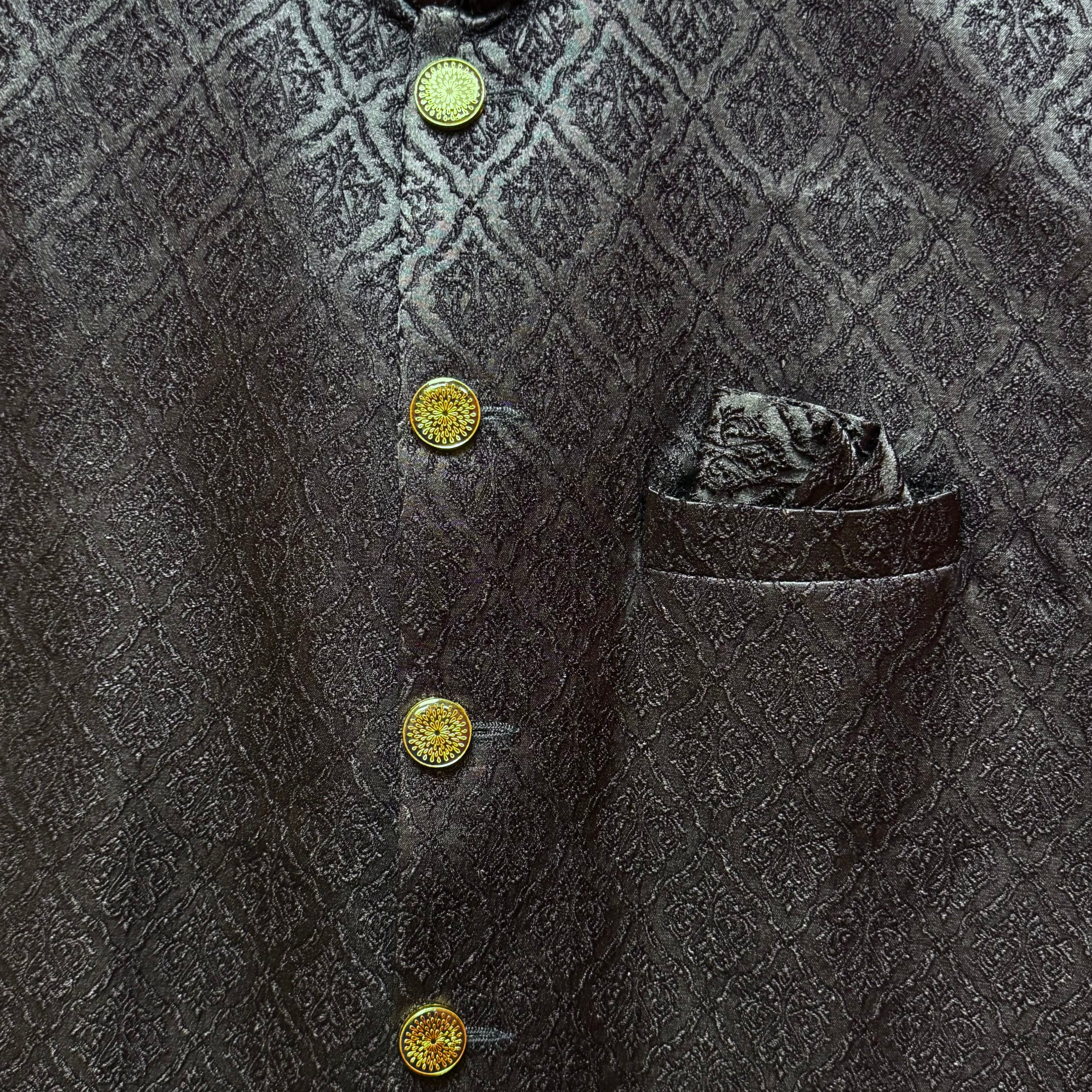 Navy Jacquard Tile Vest