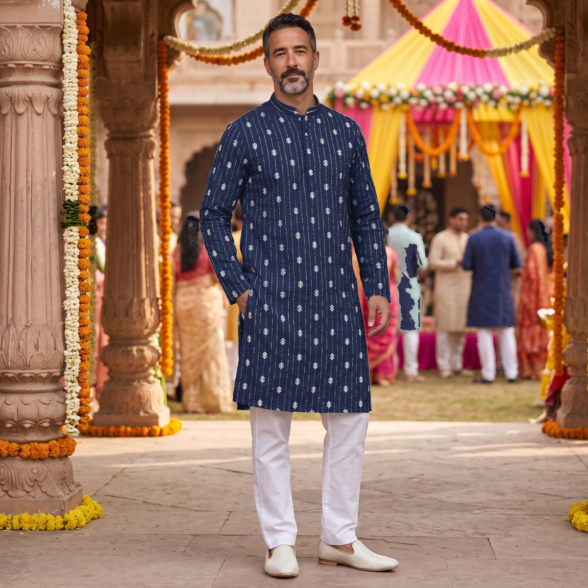 Streaming Embroidered Kurta-Colors