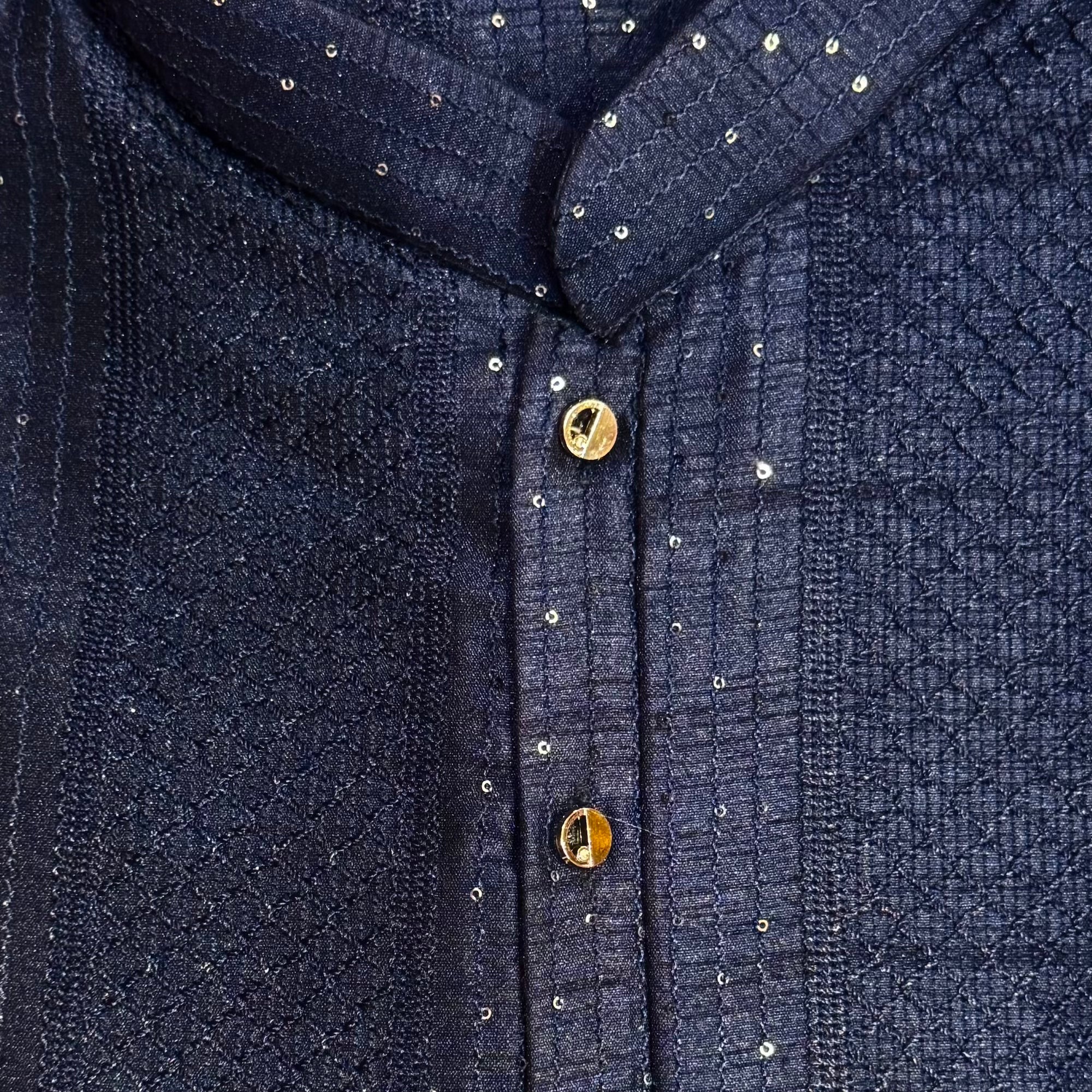 Navy Threadwork Kurta