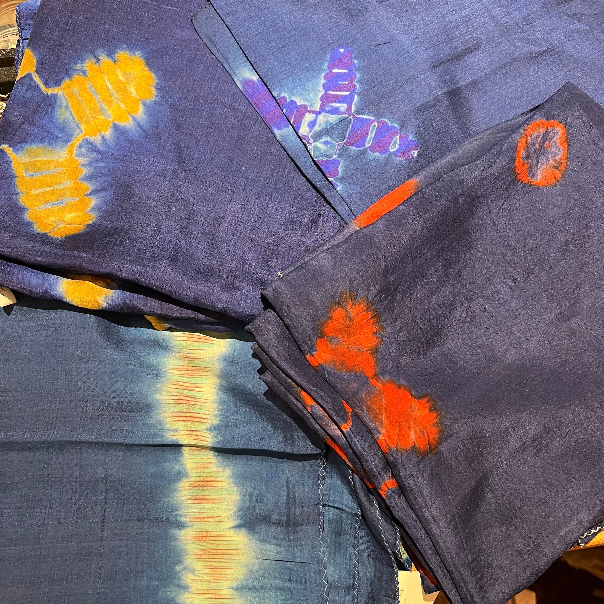 LH Bandhani Pure Silk Scarves-Various - Vintage India NYC