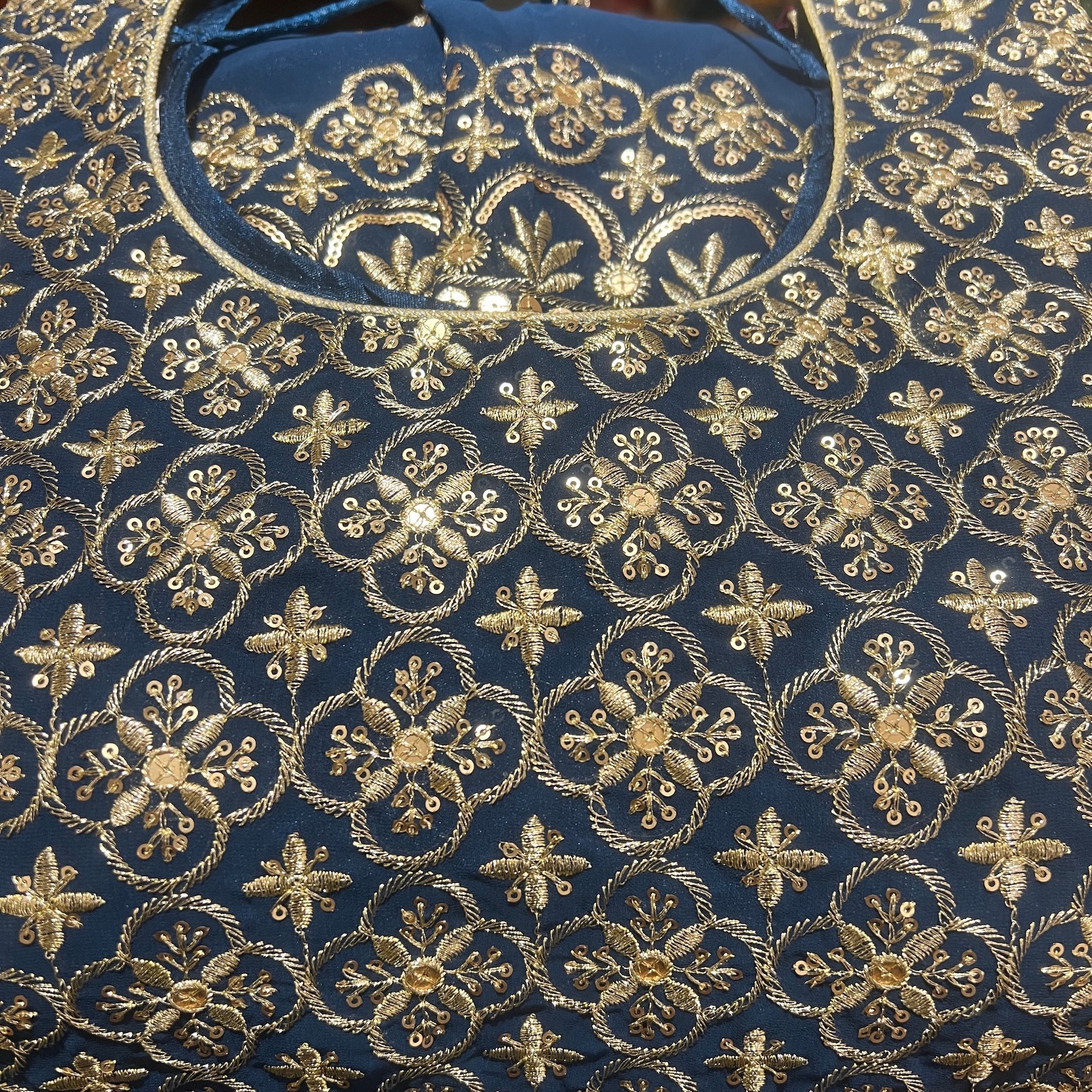 Plus Size Gold Sequin Gharara Set-3 Colors - Vintage India NYC