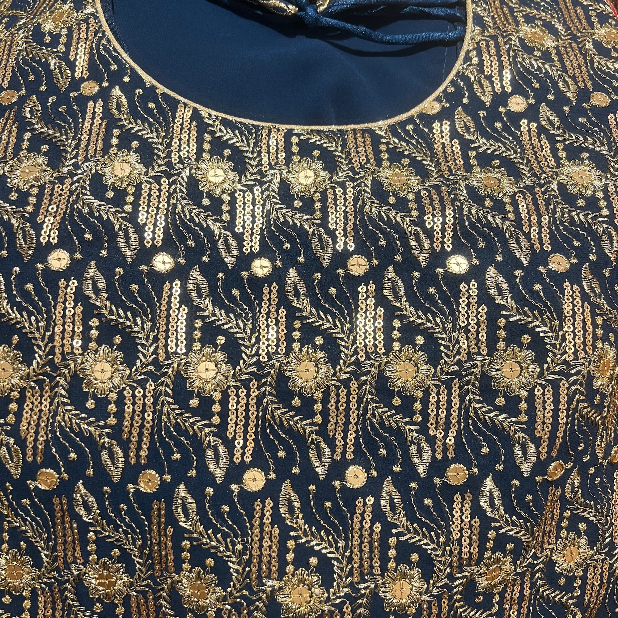 Plus Size Gold Sequin Gharara Set-3 Colors - Vintage India NYC