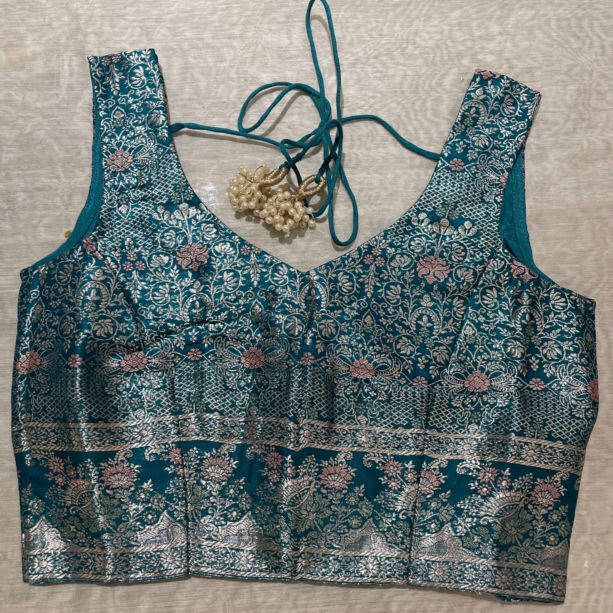 Brocade Saree Blouses-Size 30 - Vintage India NYC