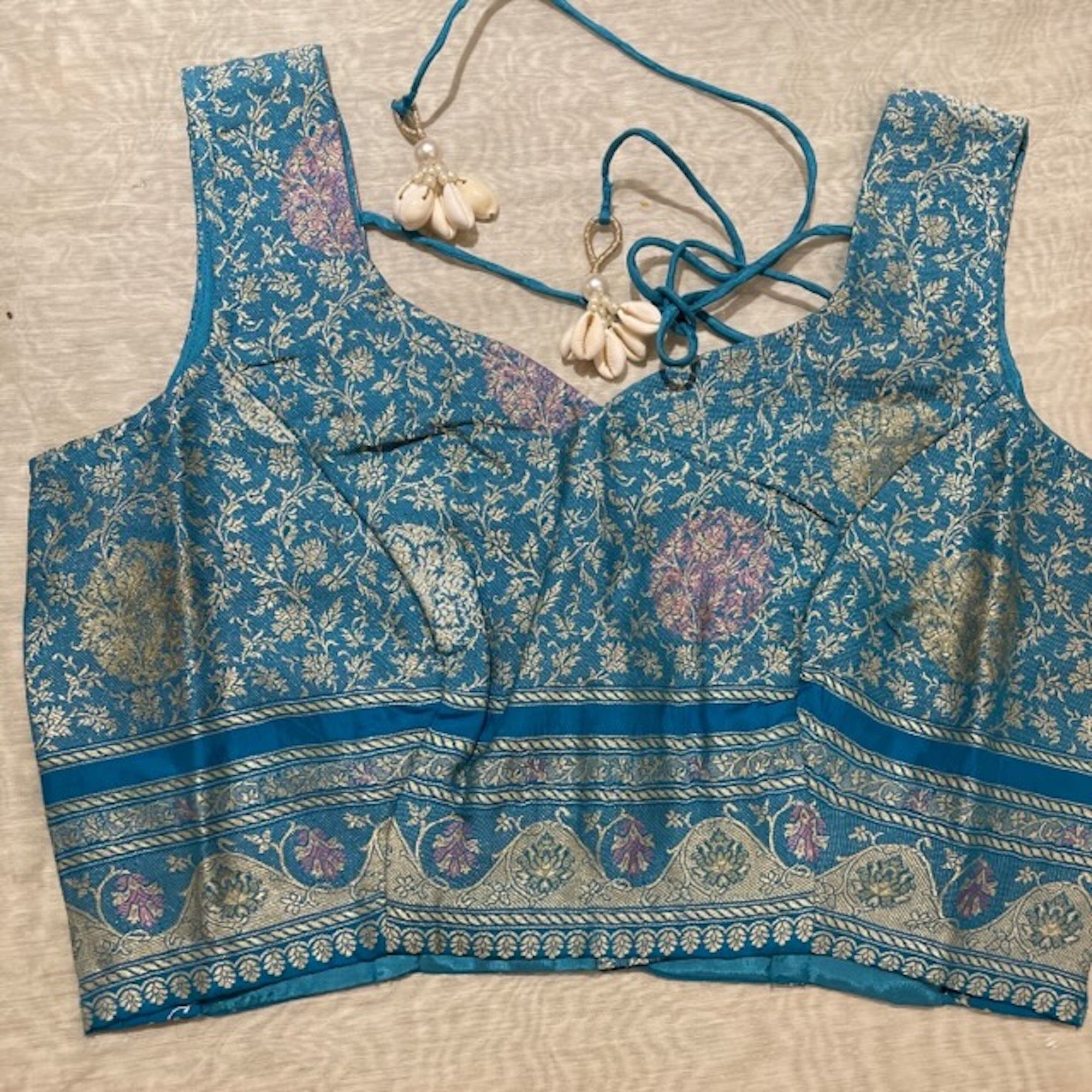 Brocade Saree Blouses-Size 36 - Vintage India NYC