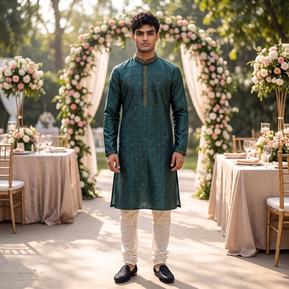 Ocean Ornate Kurta - Vintage India NYC