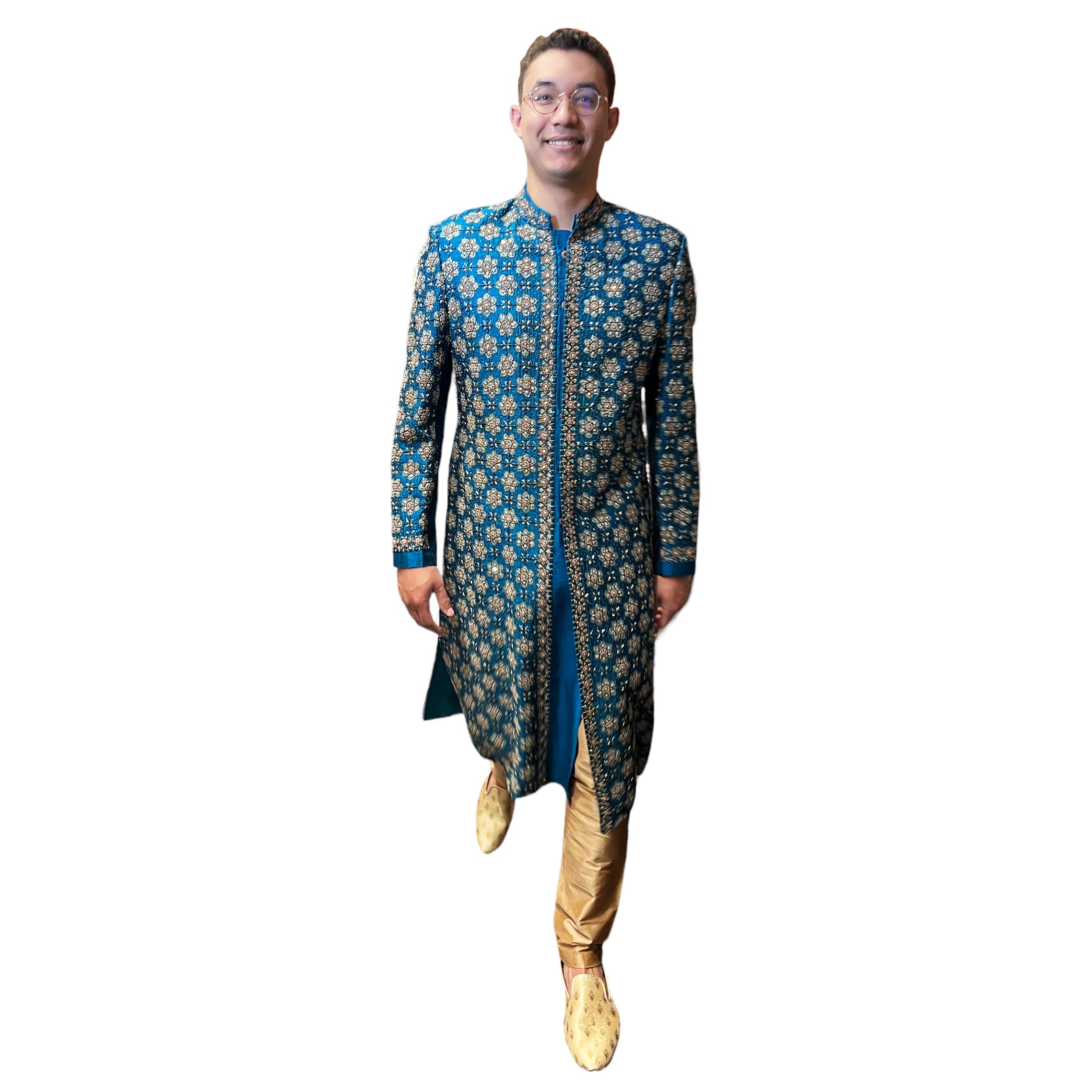 VM Ocean Blue Sherwani - Vintage India NYC