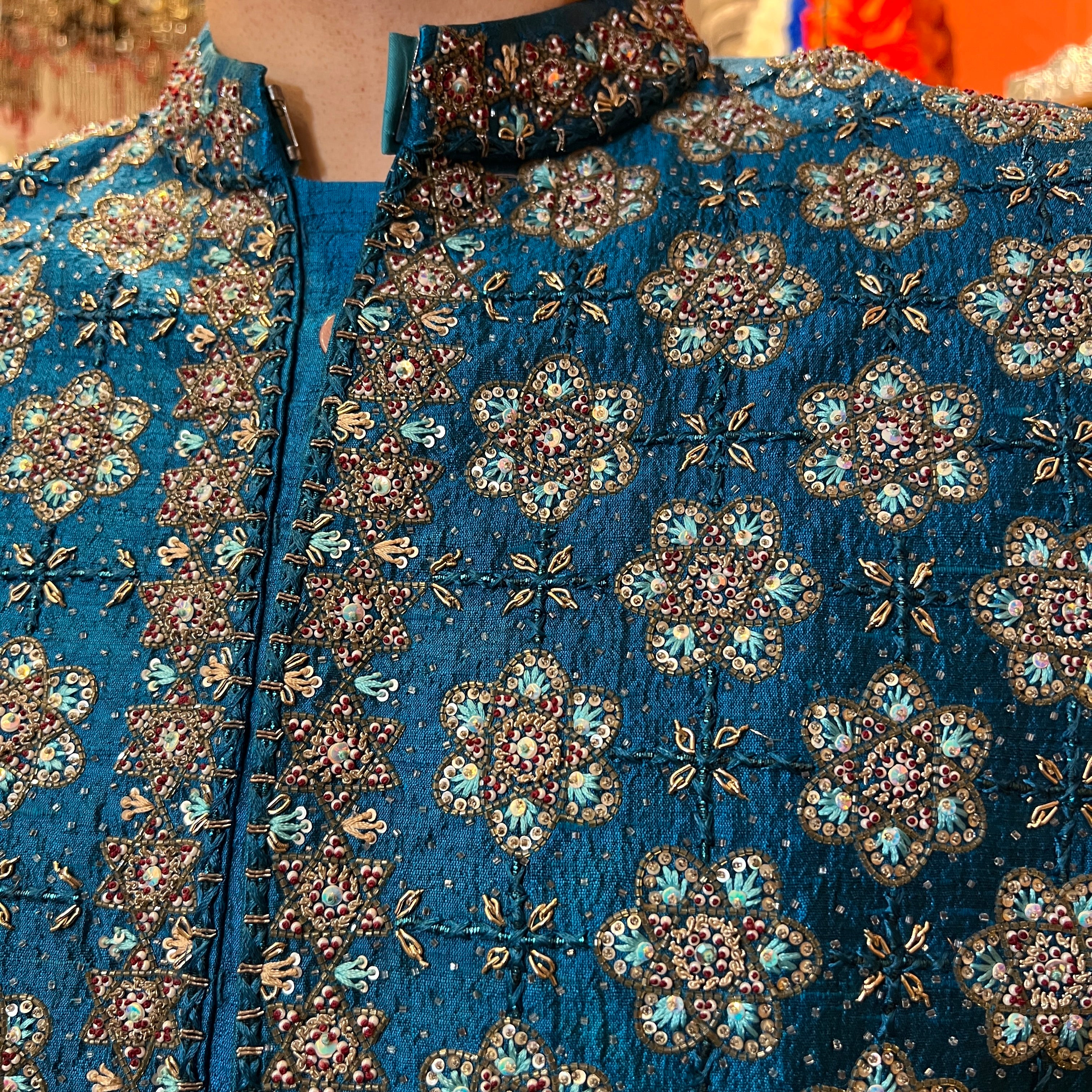 VM Ocean Blue Sherwani - Vintage India NYC