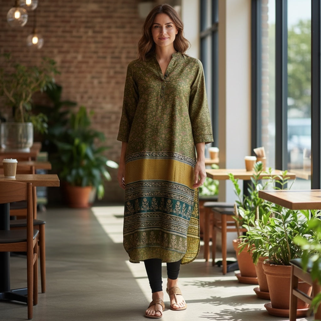 Long Silk Kurtas-2 patterns