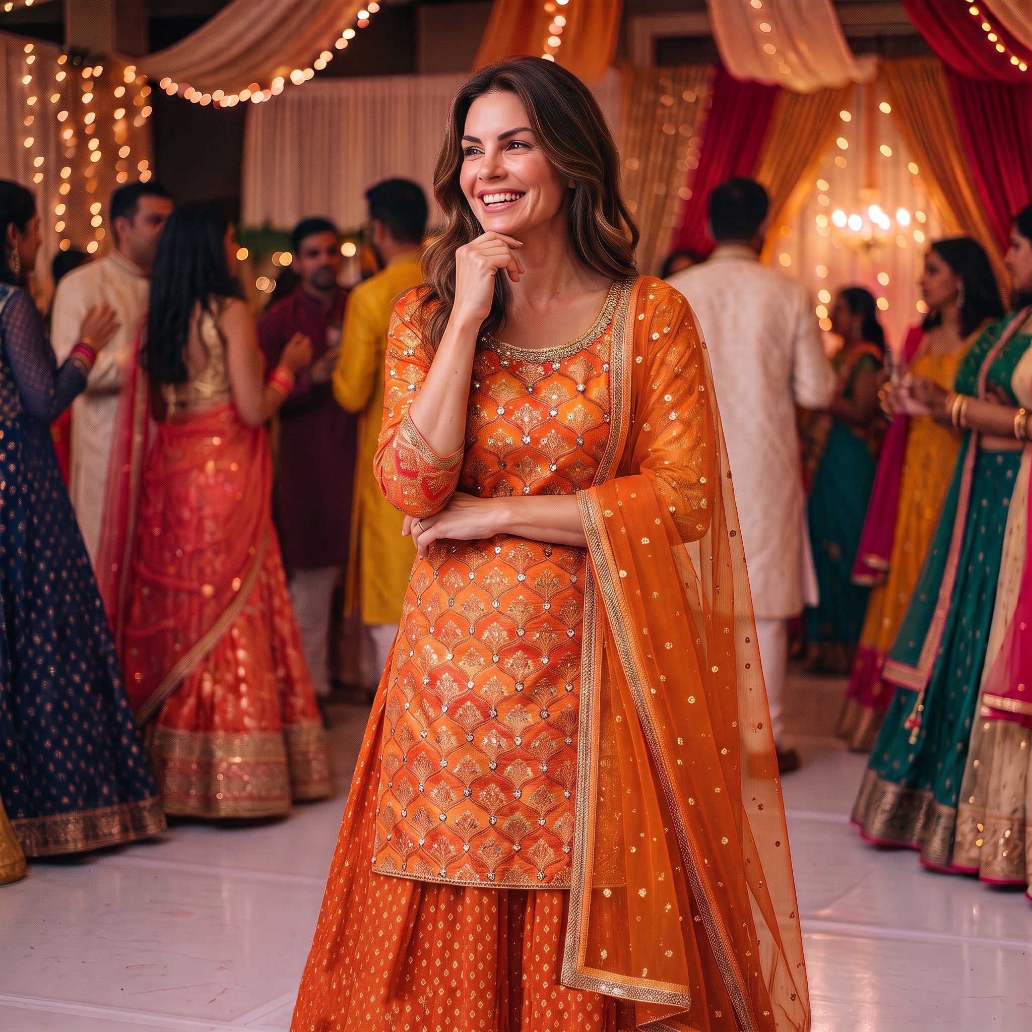 DT Long Top Ogee Banarasi Lehengas-3 Colors
