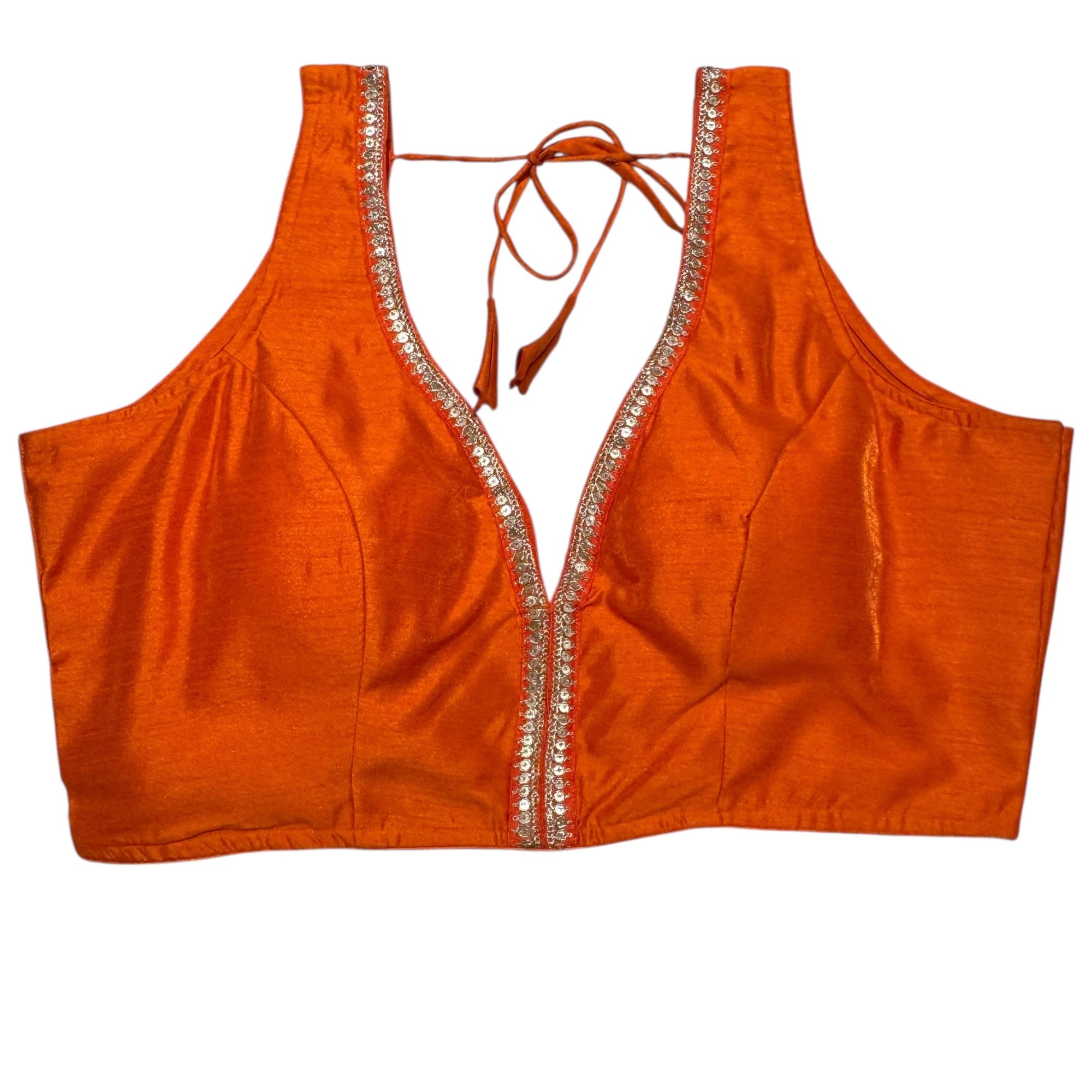 Plus Size Sleeveless V Neck Blouse -Size 48-Colors - Vintage India NYC