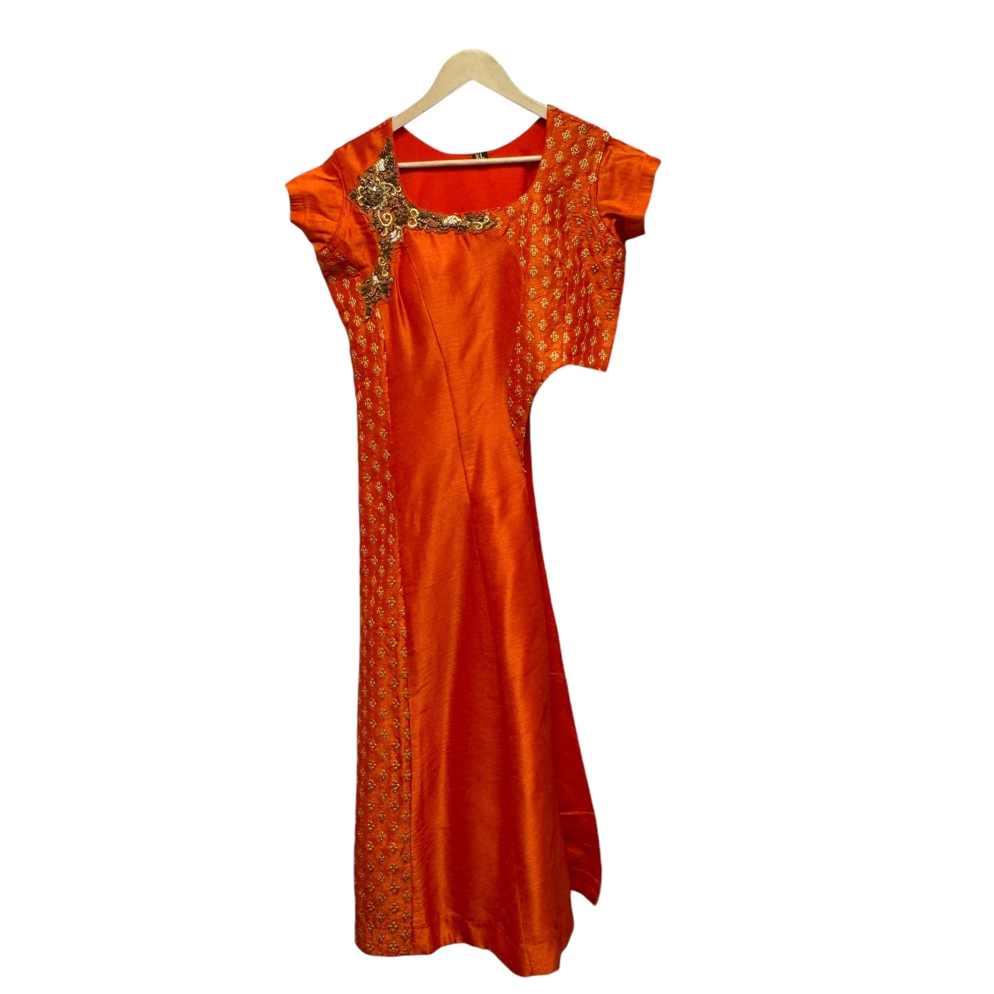 Asymmetric Orange Blouse - Vintage India NYC