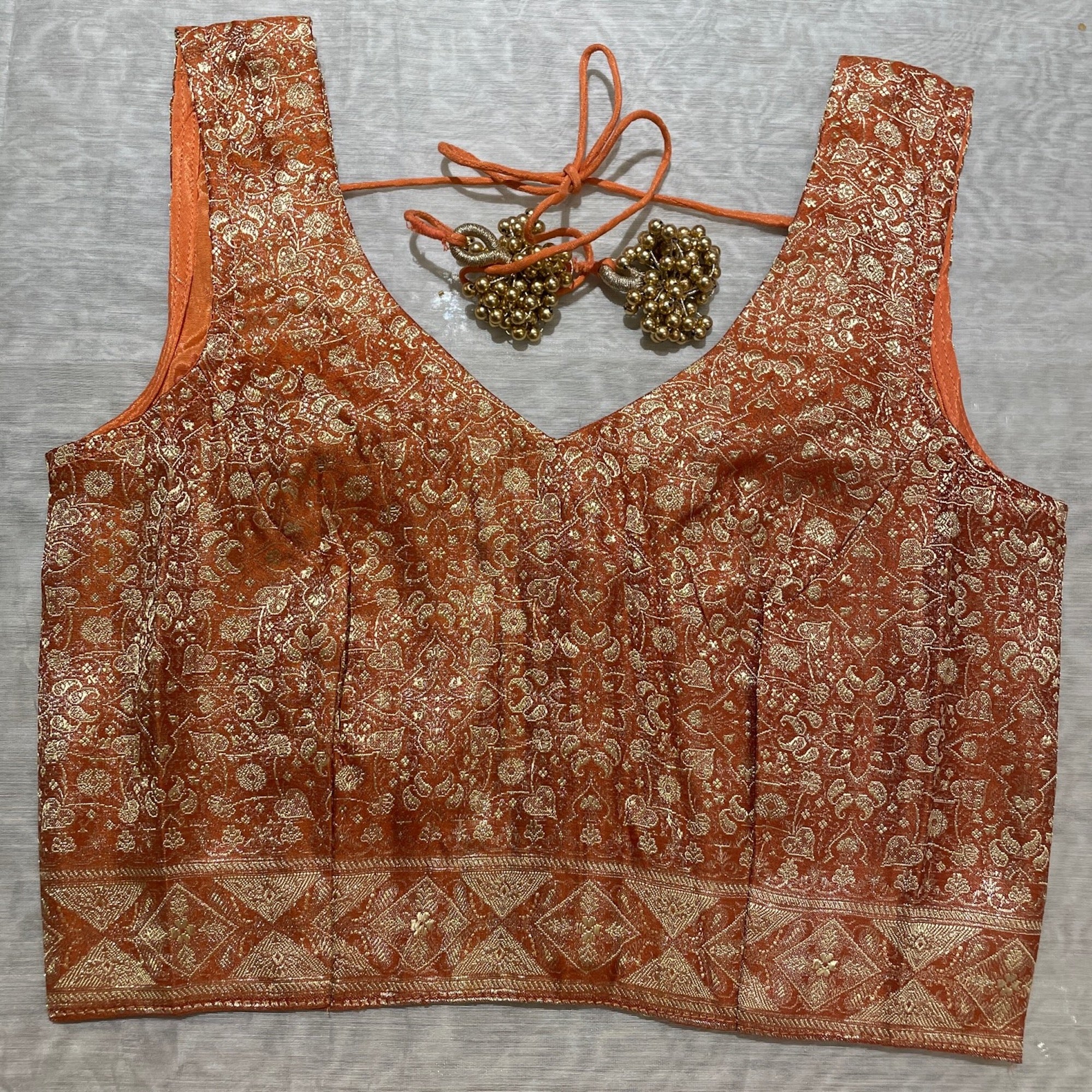 Brocade Saree Blouses-Size 28 - Vintage India NYC