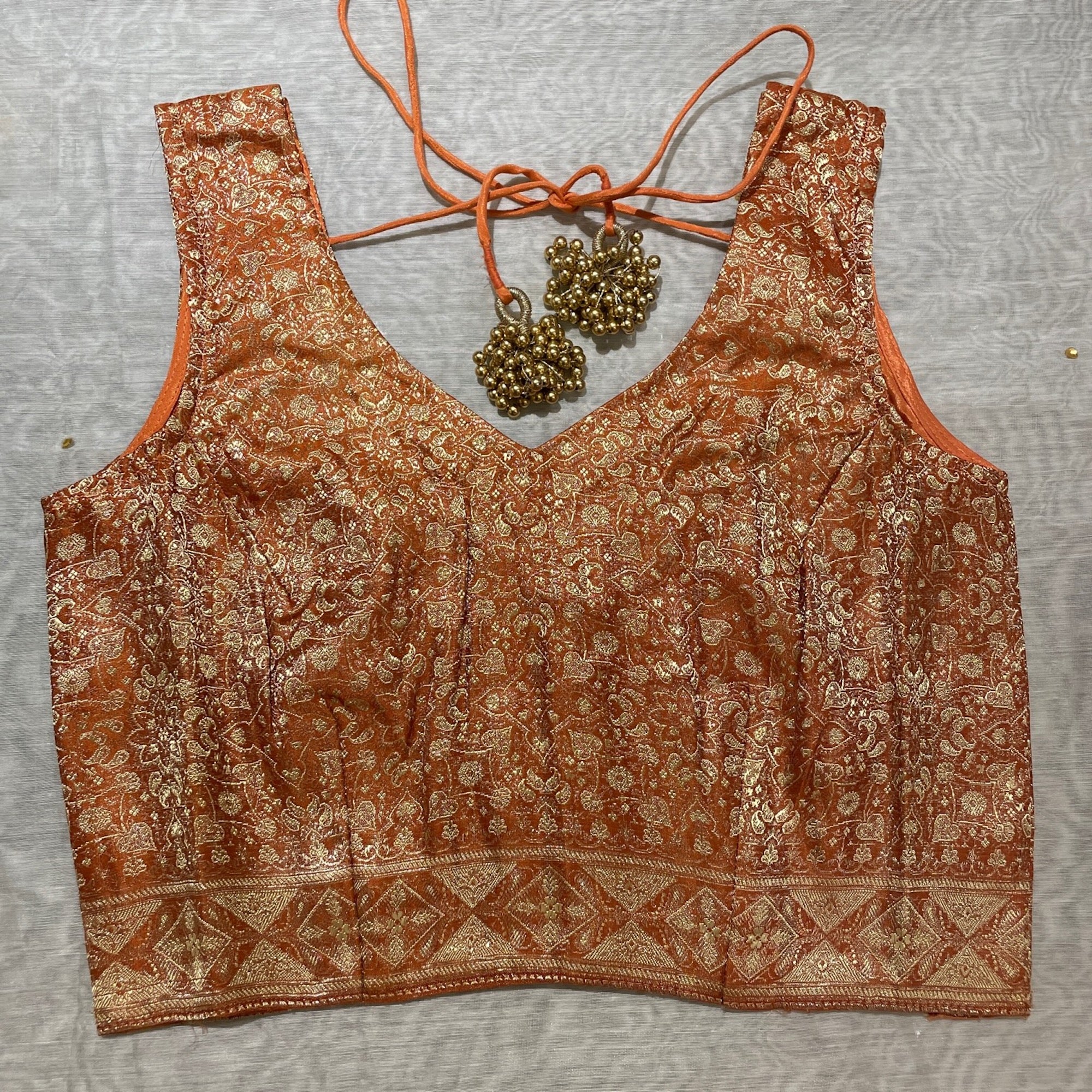 Brocade Saree Blouses-Size 30 - Vintage India NYC