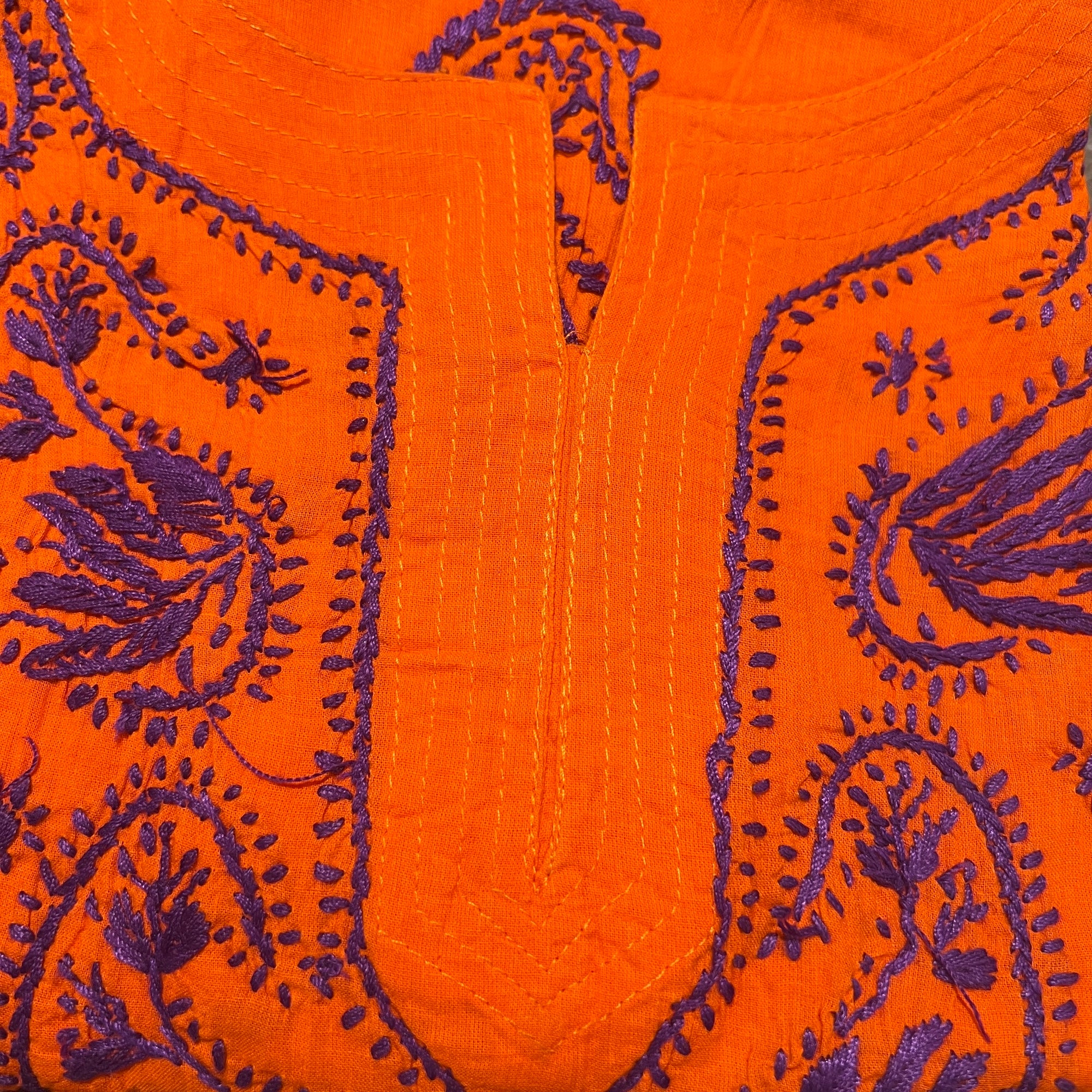 AR Short Embroidered Cotton Tunic Kurti-S - Vintage India NYC
