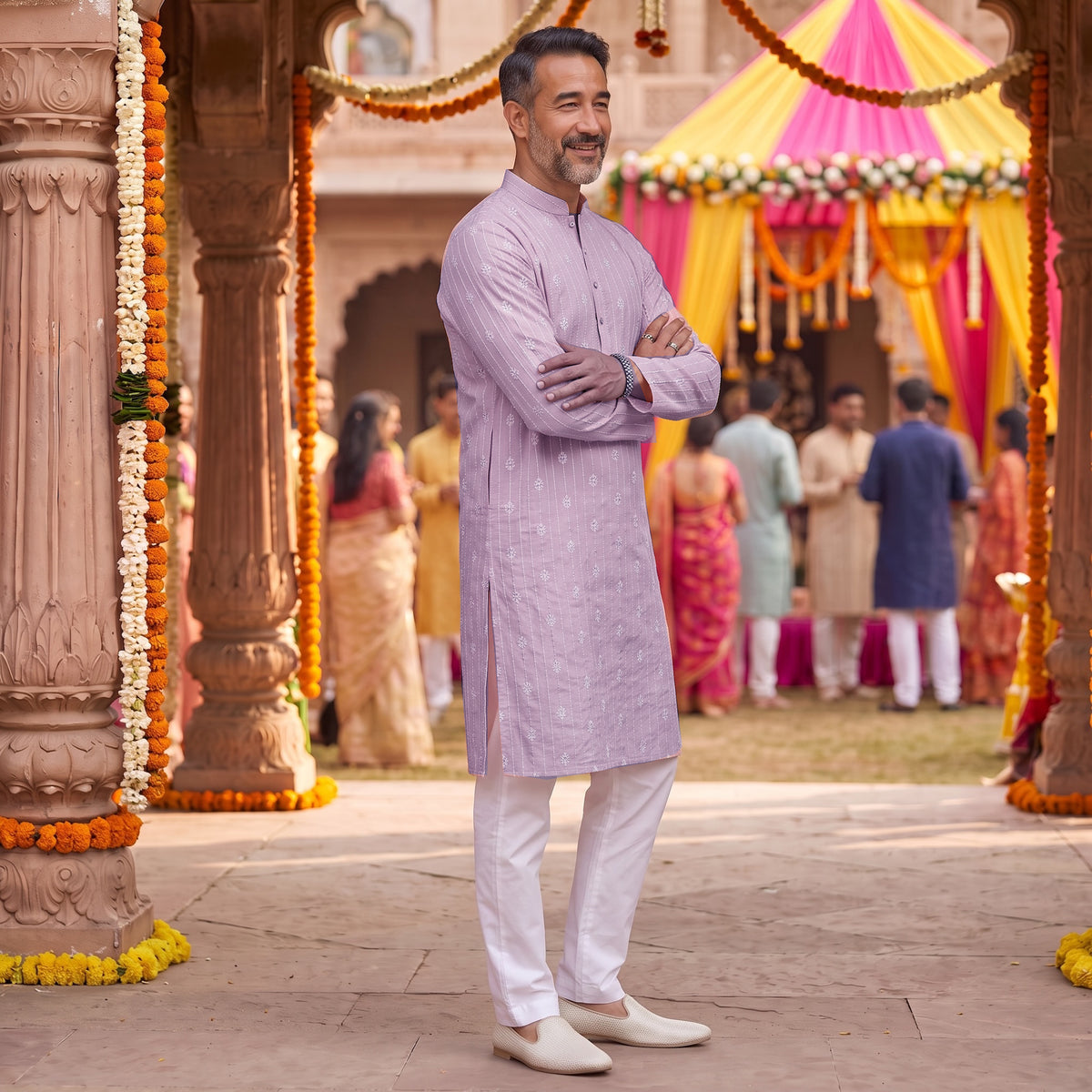 Streaming Embroidered Kurta-Colors