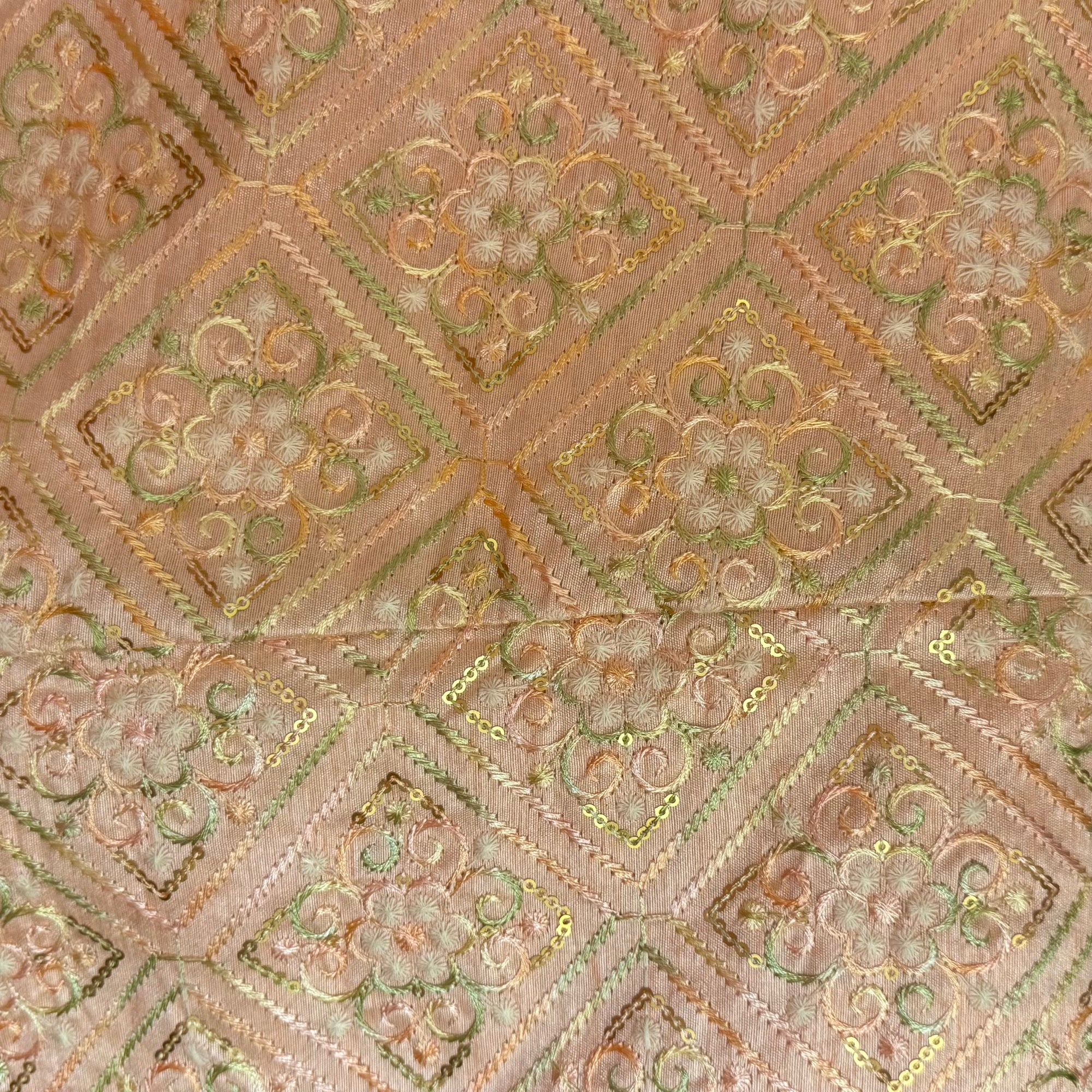 Q Diamond Flower Embroidered Lehenga - Vintage India NYC