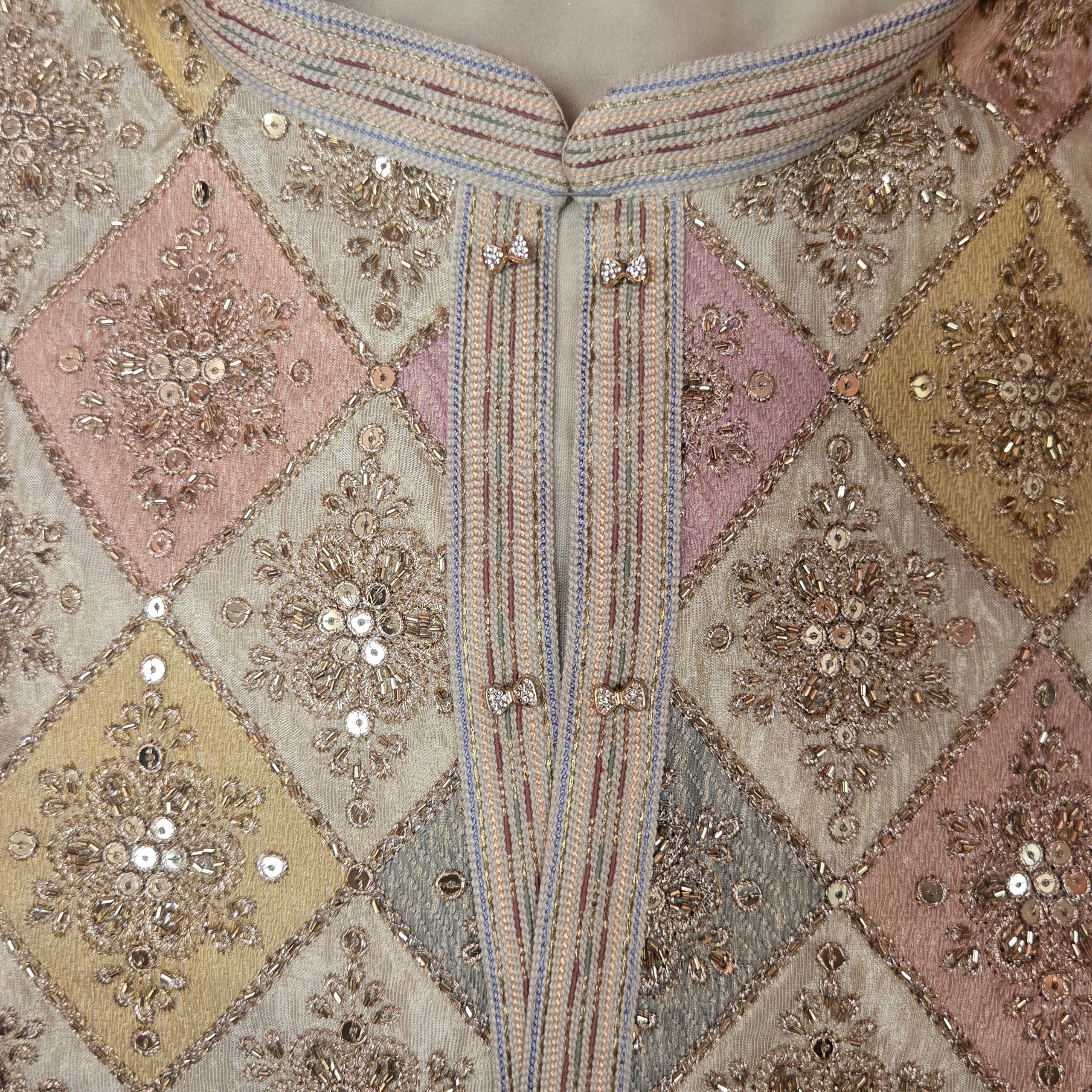 Pastel Diamond Heavy Embroidered Kurta