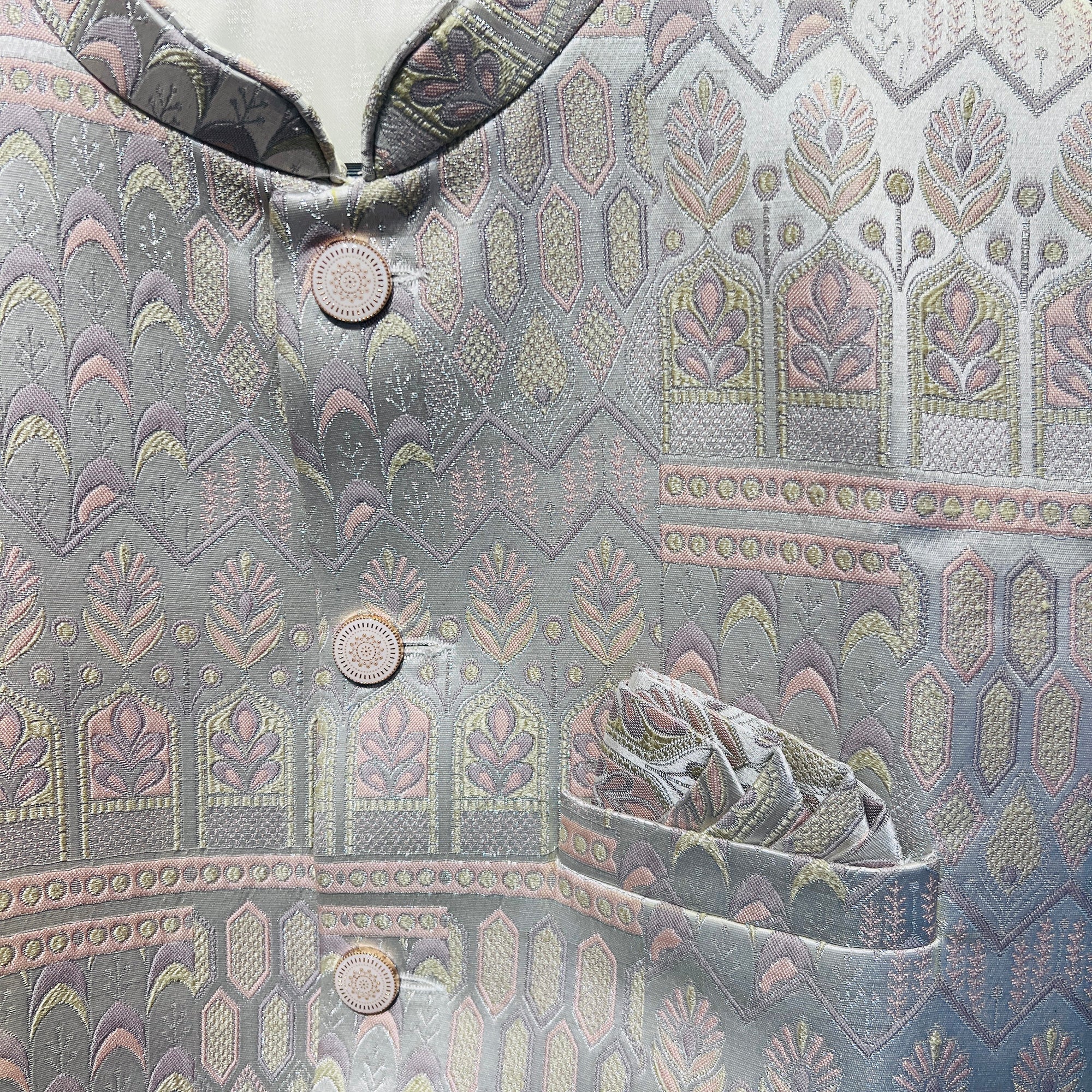 Pastel Garden Jacquard Vest - Vintage India NYC