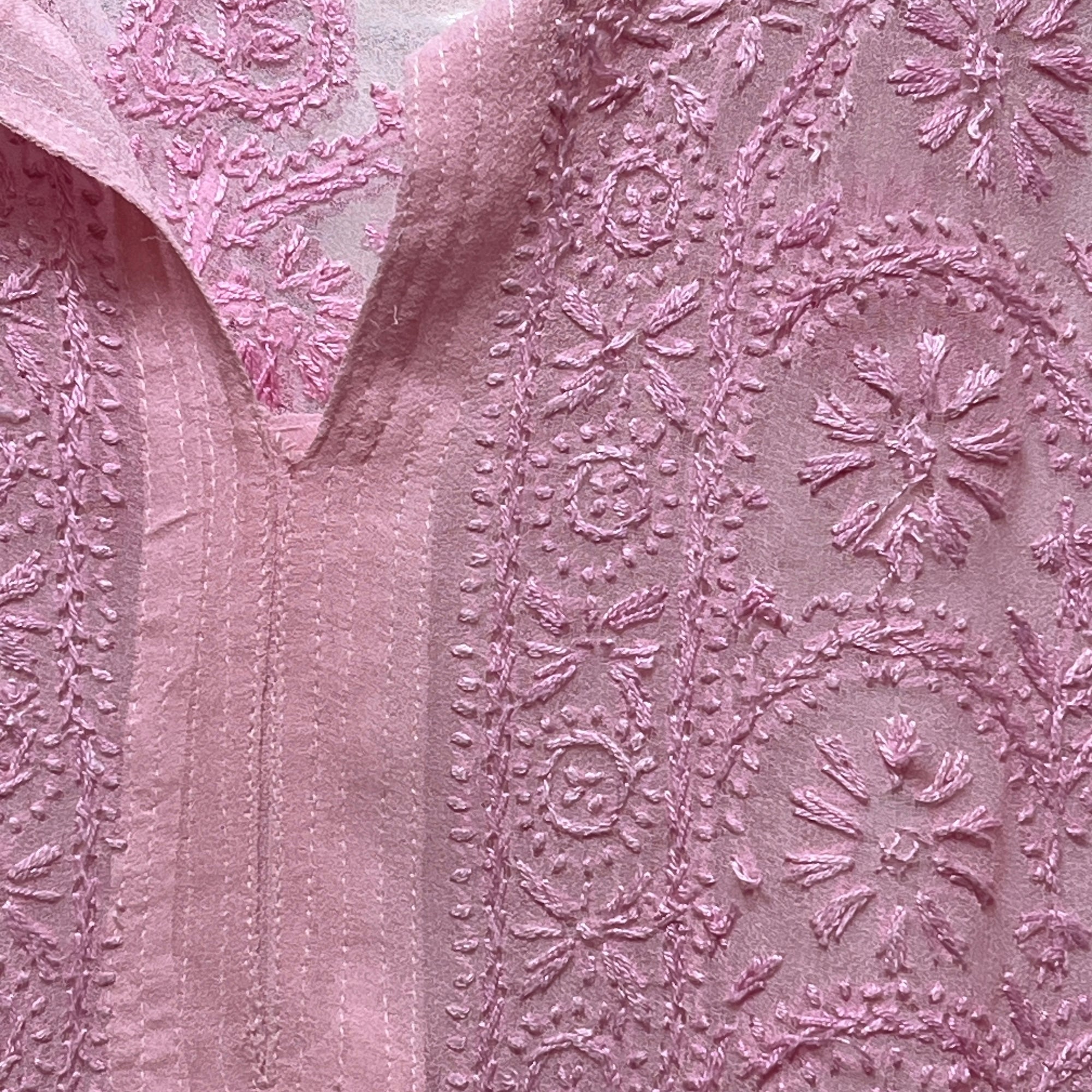 Pink Embroidered Kurta-Size 46 - Vintage India NYC