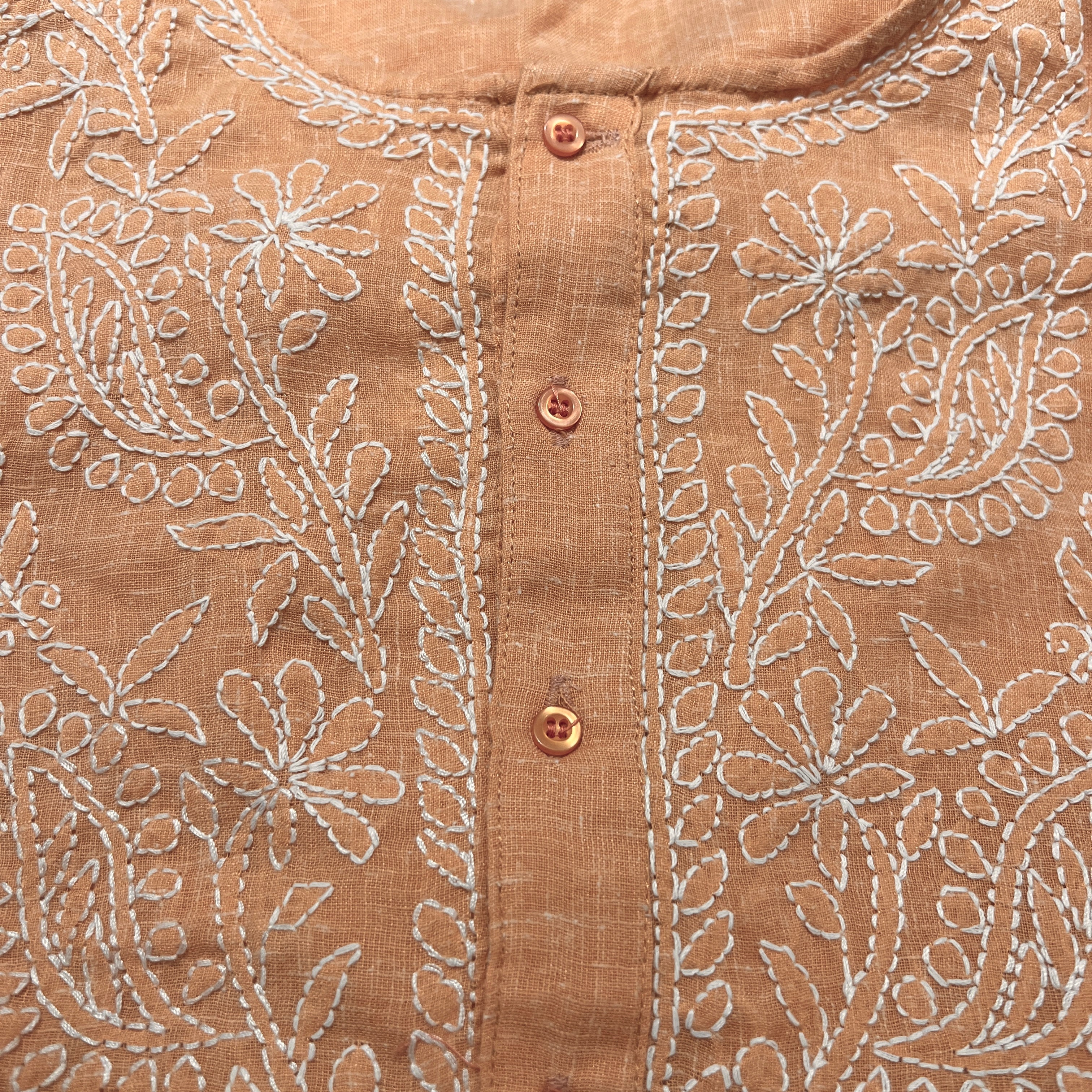 LH Slub Cotton Chikan Kurtas - Vintage India NYC