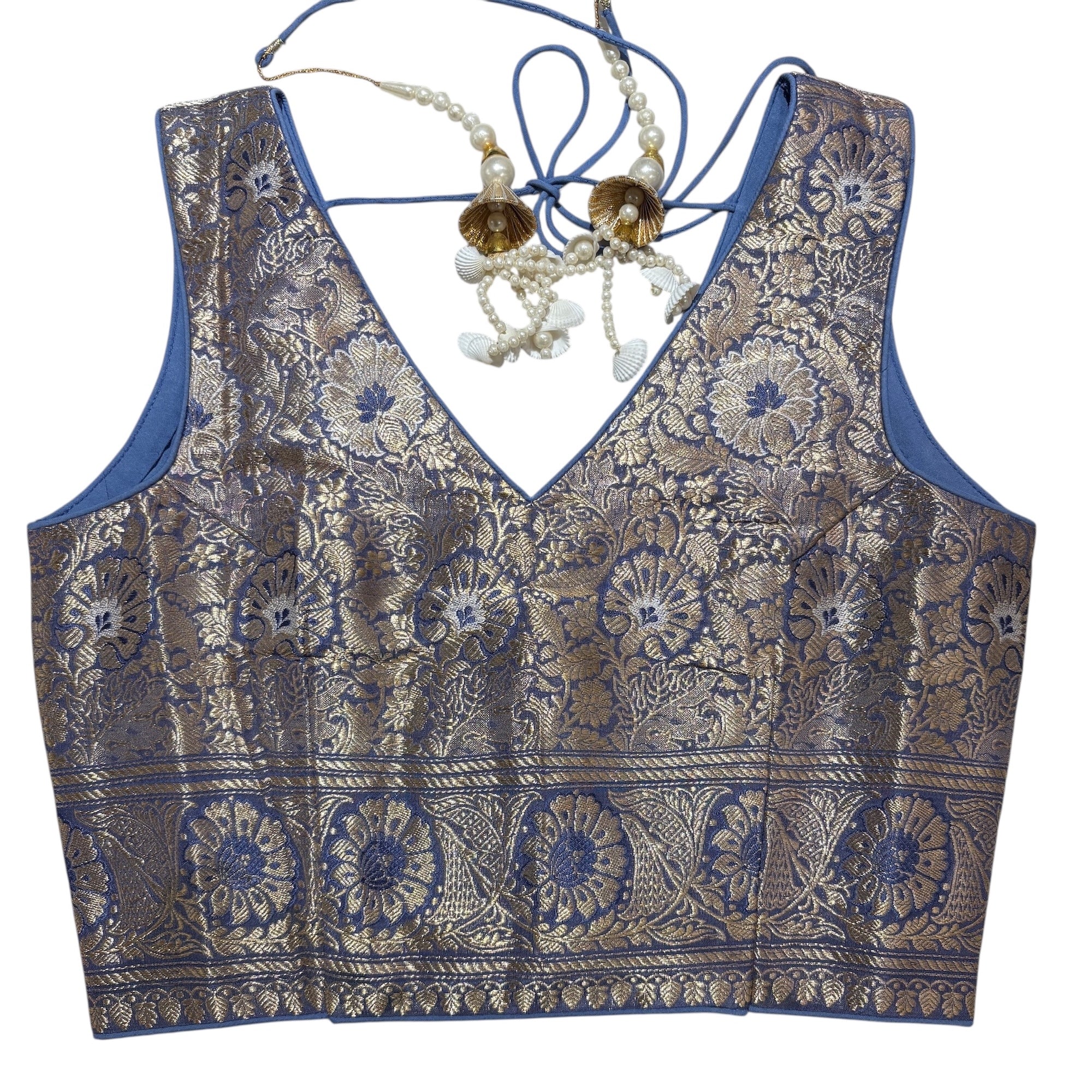 Brocade & Embroidered Saree Blouses 25-Size 28 - Vintage India NYC