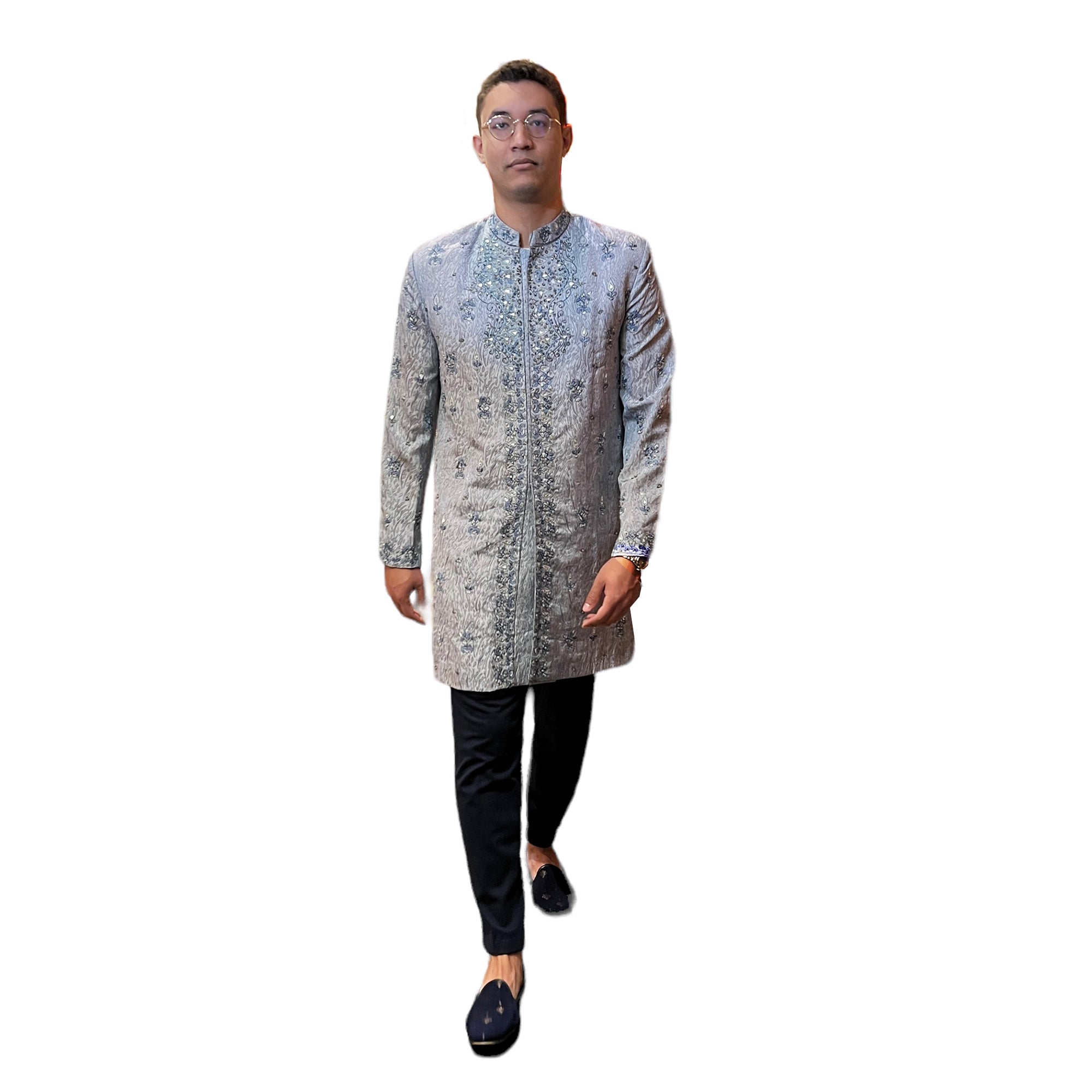 Periwinkle Sherwani - Vintage India NYC