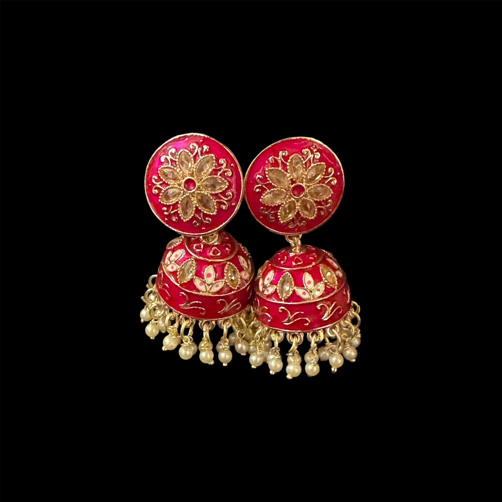 DT Meenakari Jhumka Earrings-Many Colors