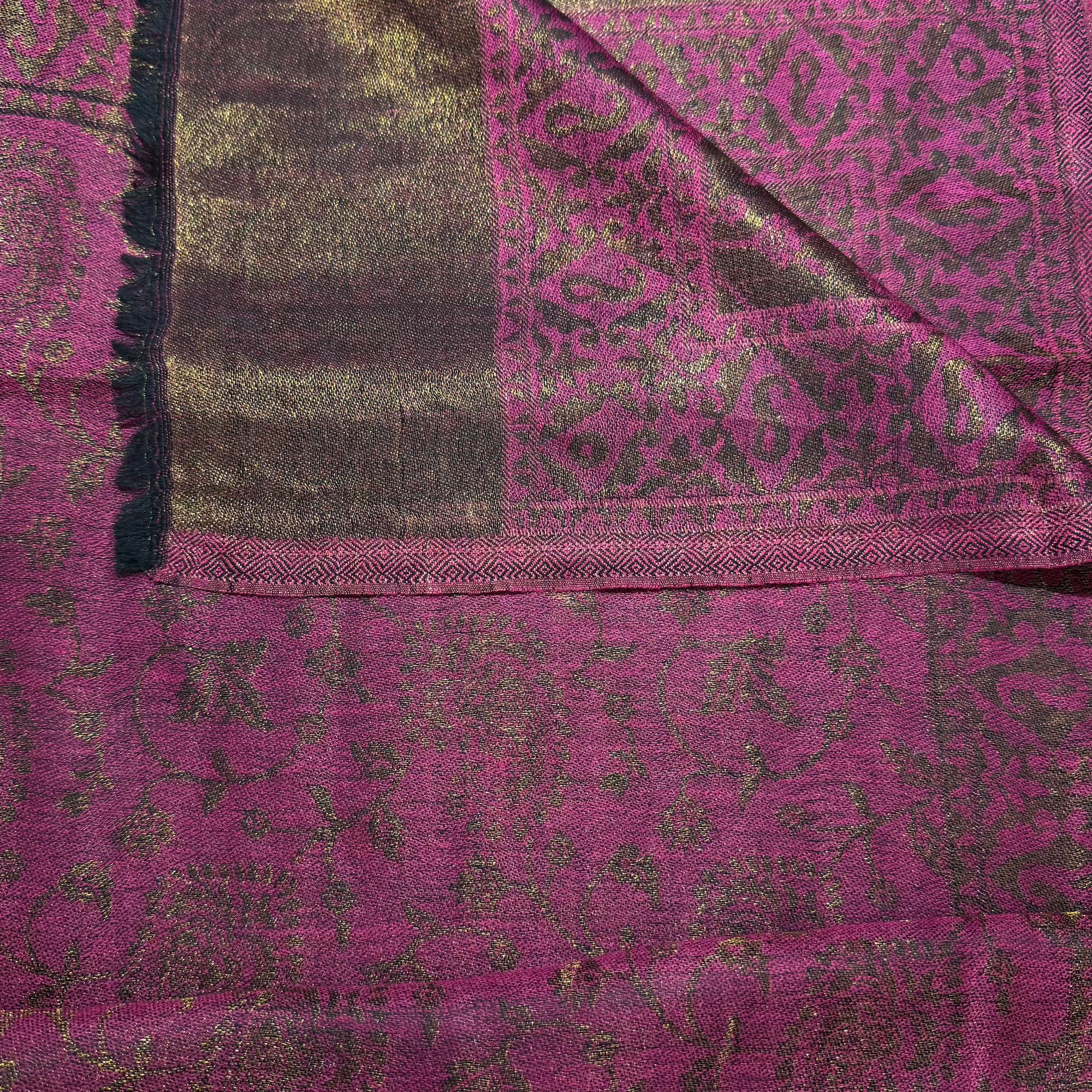 Fine Quality Reversible Bronze Jacquard Shawls- 6 Colors