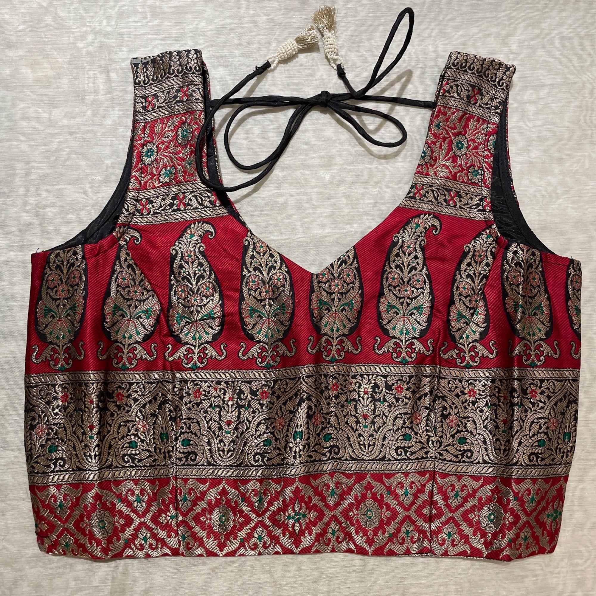 Brocade Saree Blouses-Size 30 - Vintage India NYC