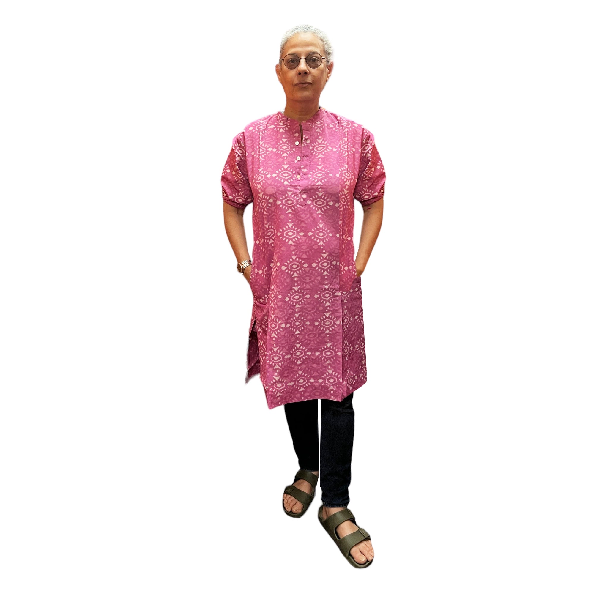 AR Blockprint Kurtas-3 Patterns - Vintage India NYC