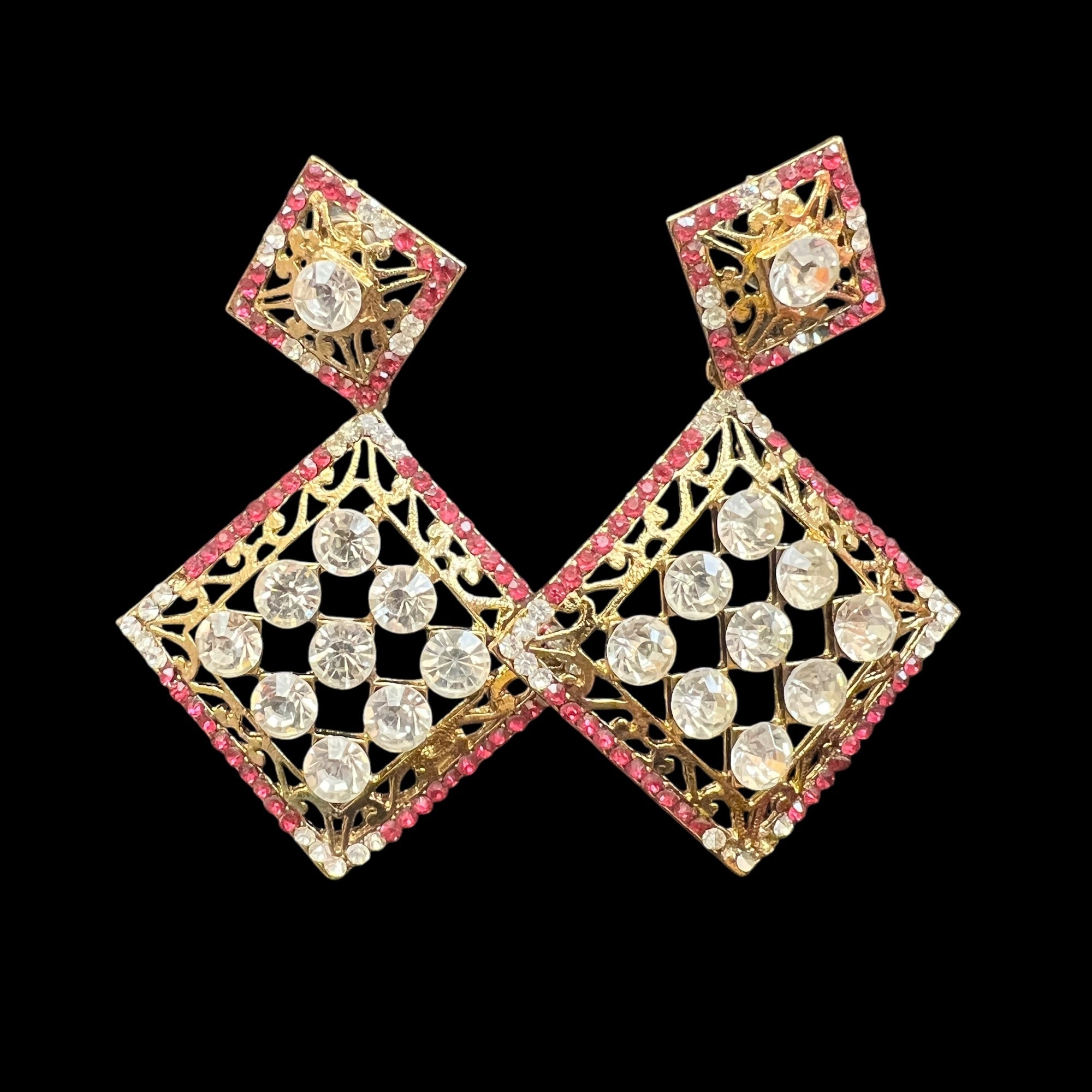 Diamond Shape Earrings -2 Colors - Vintage India NYC