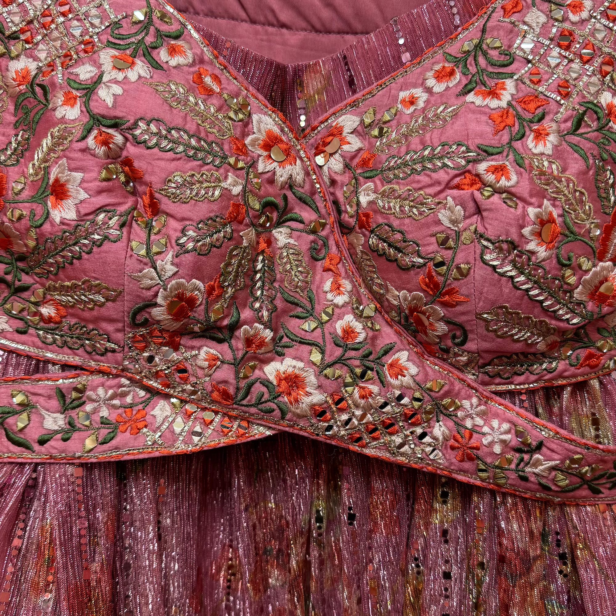 Pink Floral Lehenga Set - Vintage India NYC