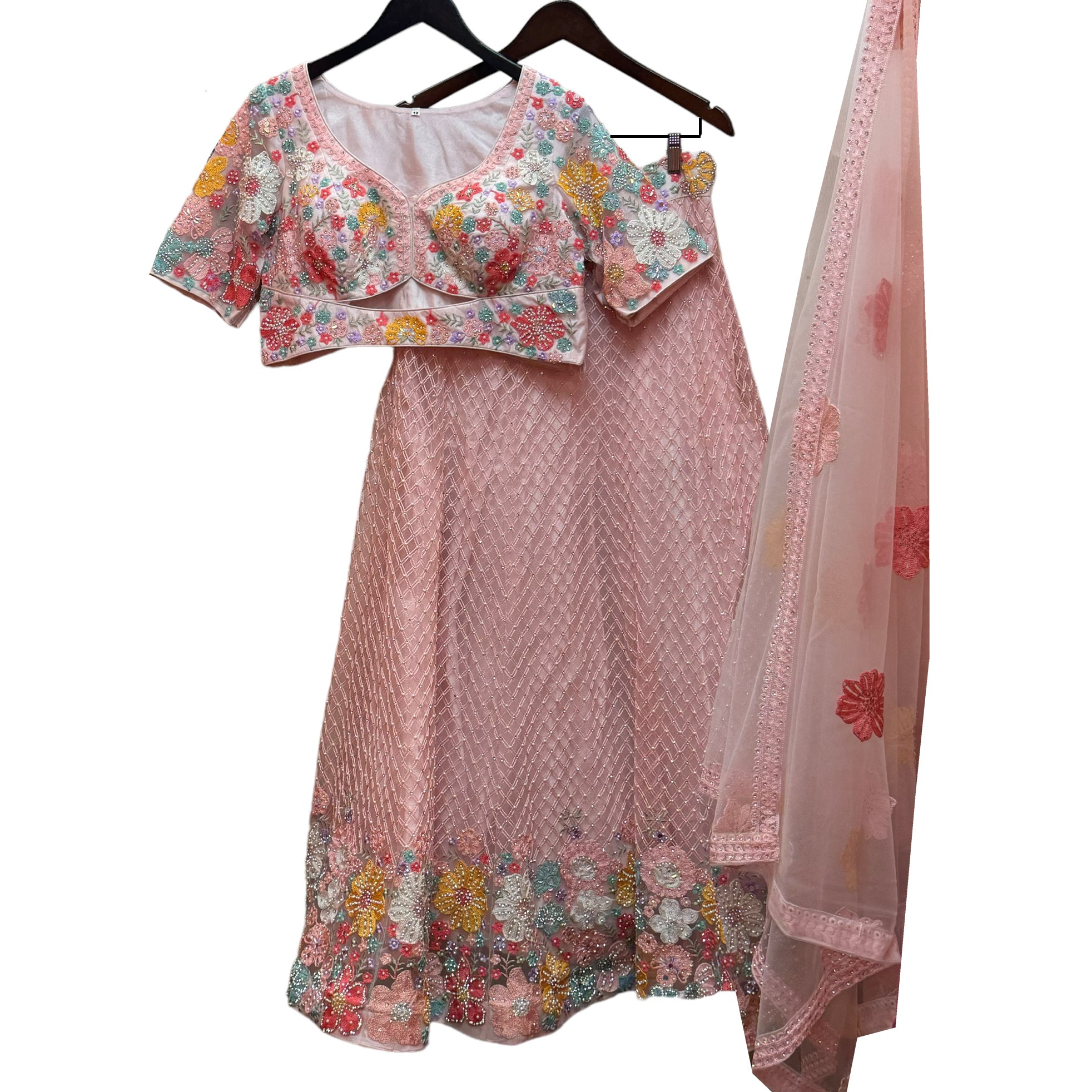 Embroidered Floral Lehenga Sets-2 Colors - Vintage India NYC