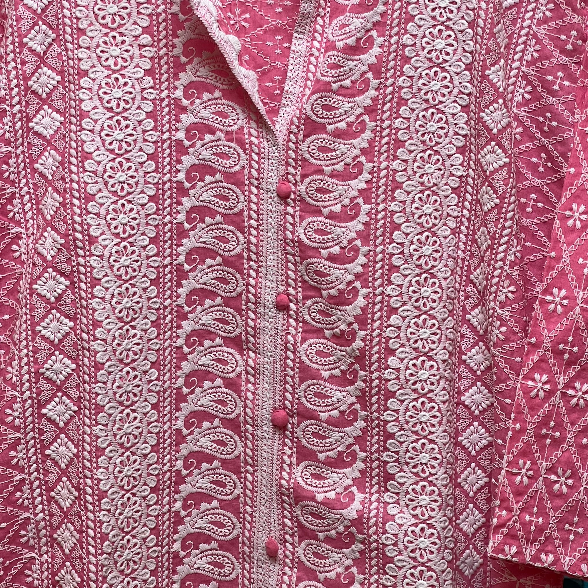 Pink Lucknowi Kurta-Size 42 - Vintage India NYC