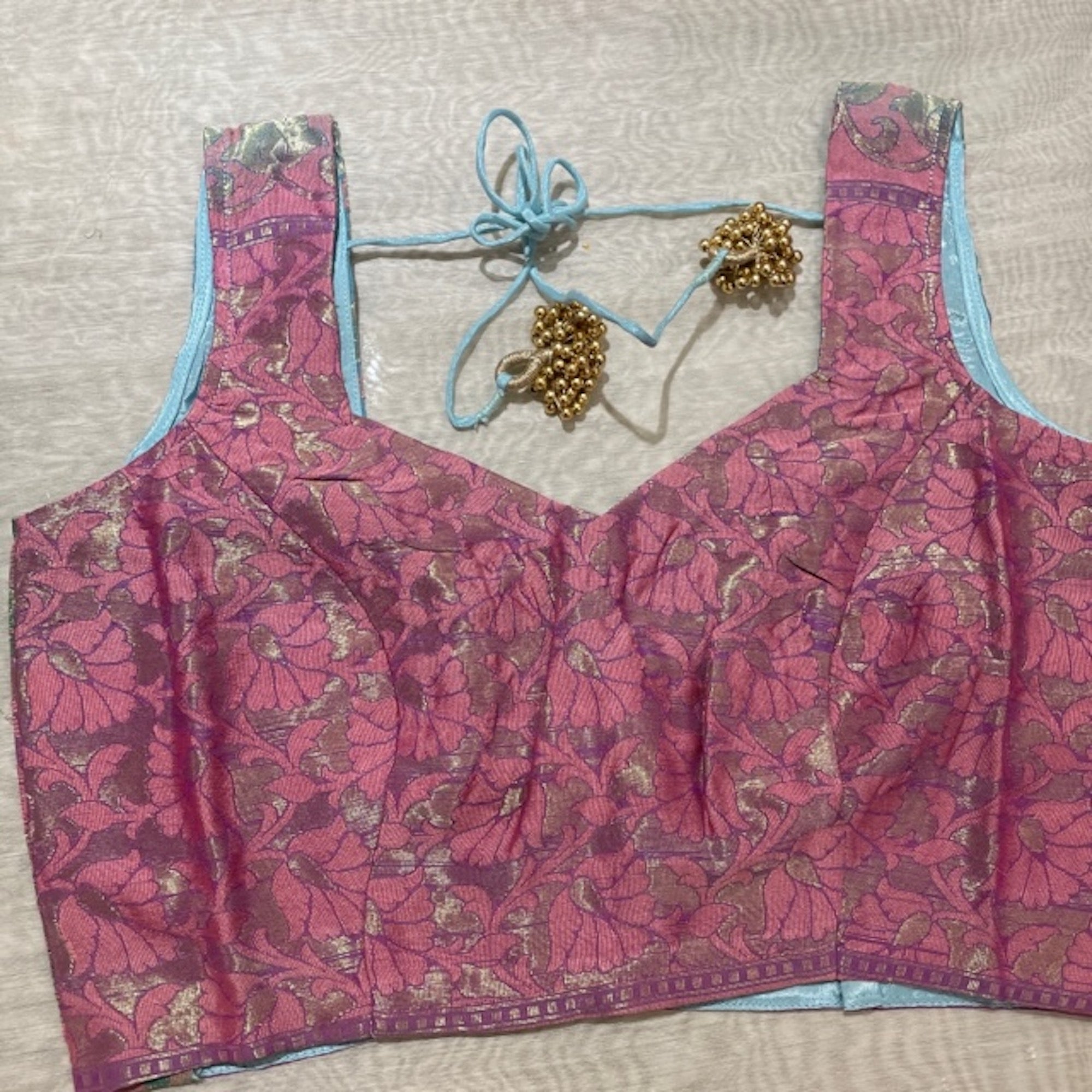 Brocade Saree Blouses-Size 36 - Vintage India NYC