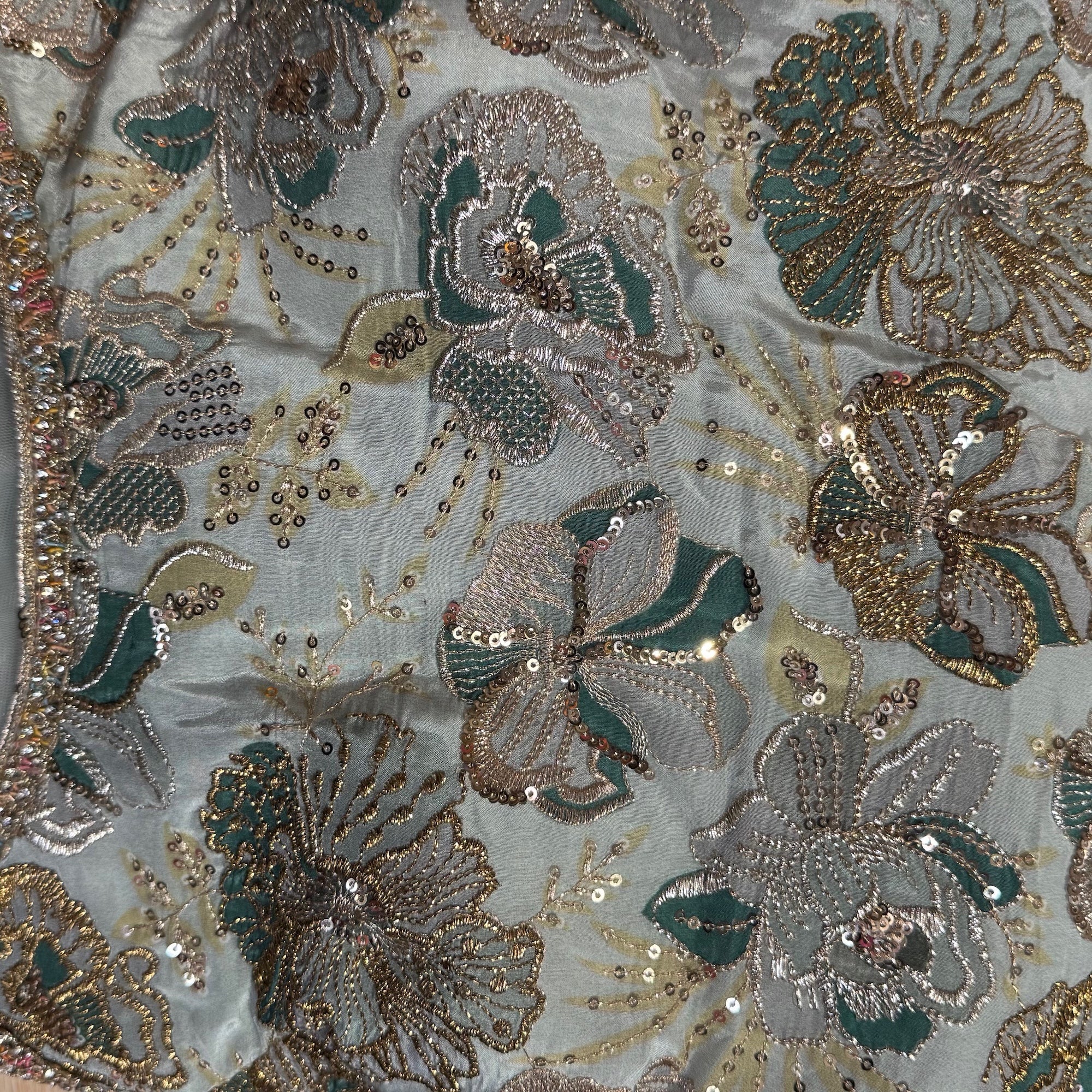 Chintz Flower Embroidered Gharara Sets-Colors
