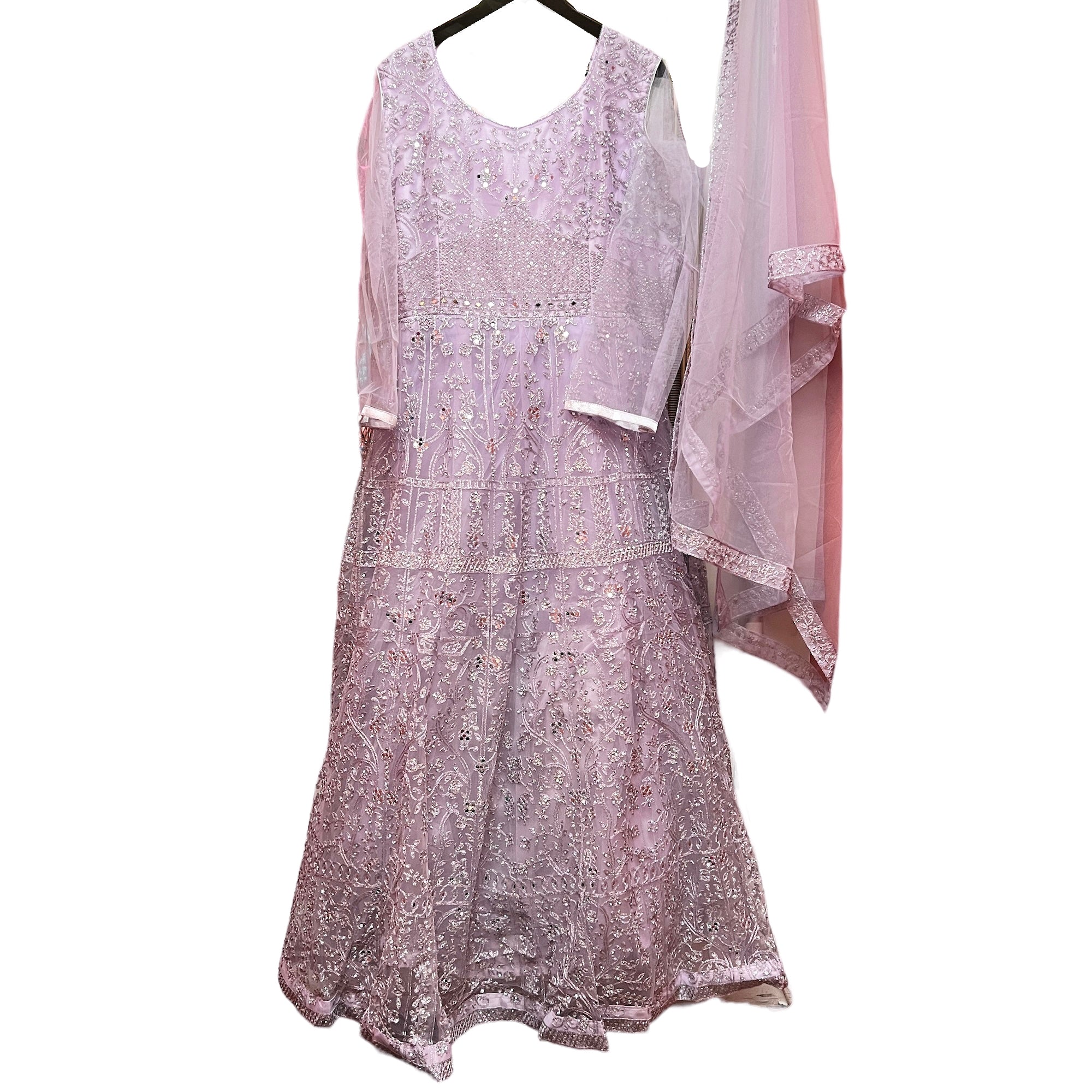 Plus Size Lilac Anarkali Gown - Vintage India NYC