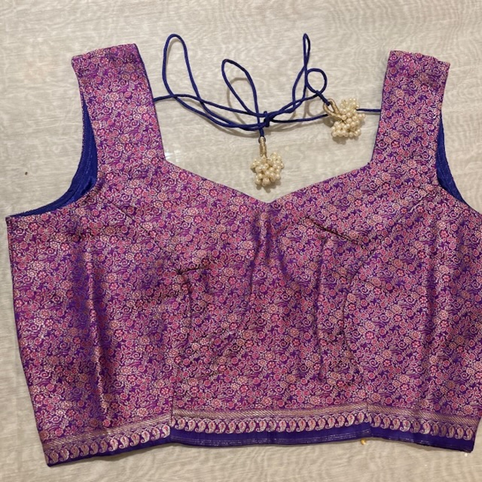 Brocade Saree Blouses-Size 36 - Vintage India NYC