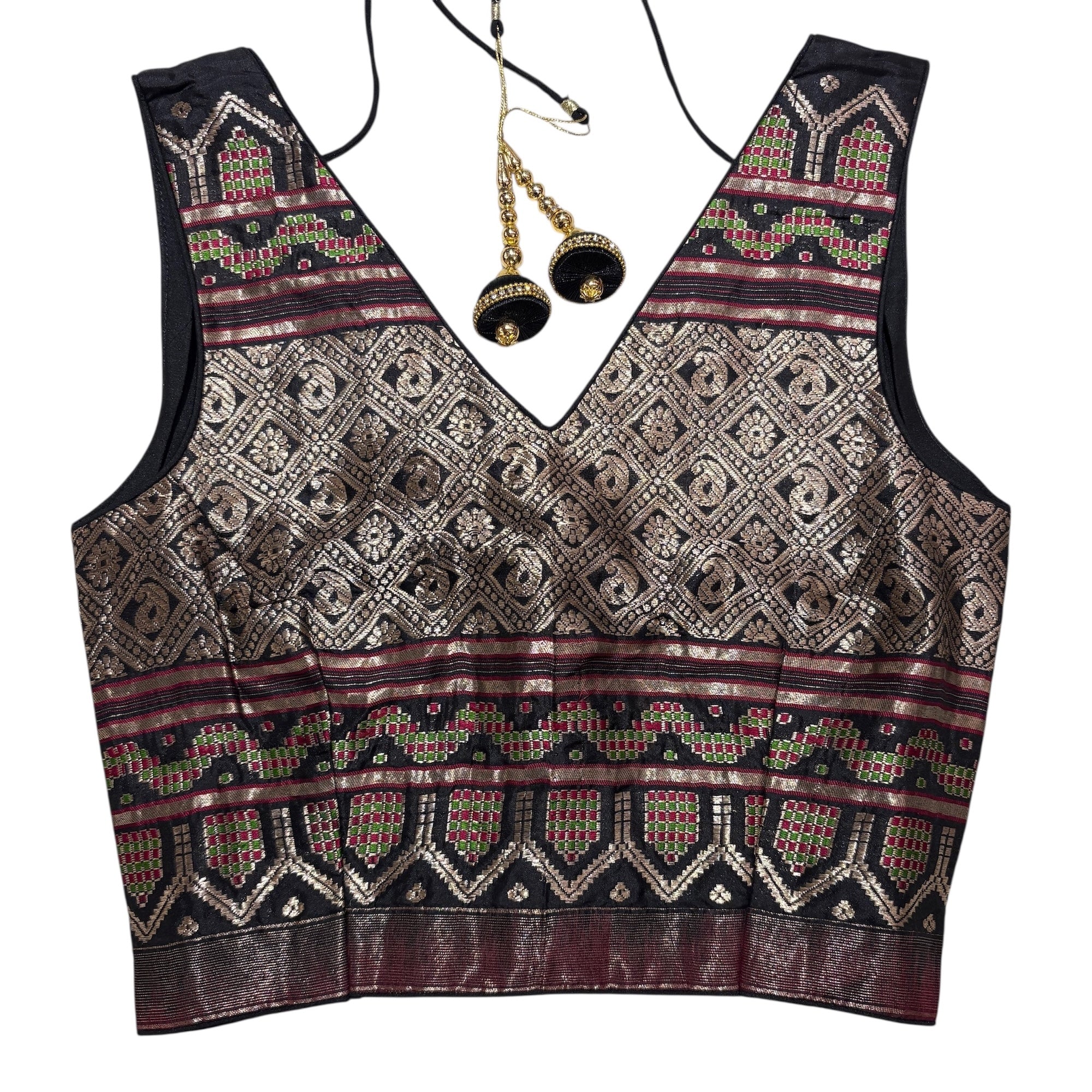 Brocade & Embroidered Saree Blouses 25-Size 28 - Vintage India NYC