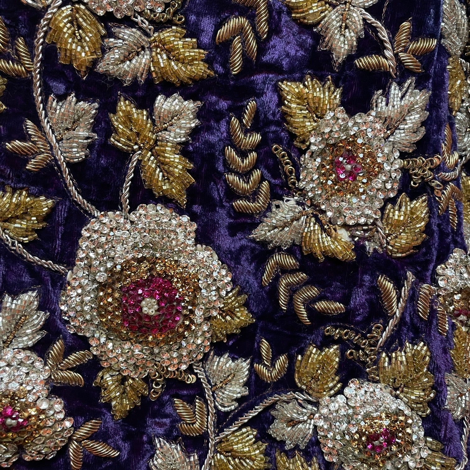 Purple Velvet Top with Heavy Stone & Zardosi Work - Vintage India NYC