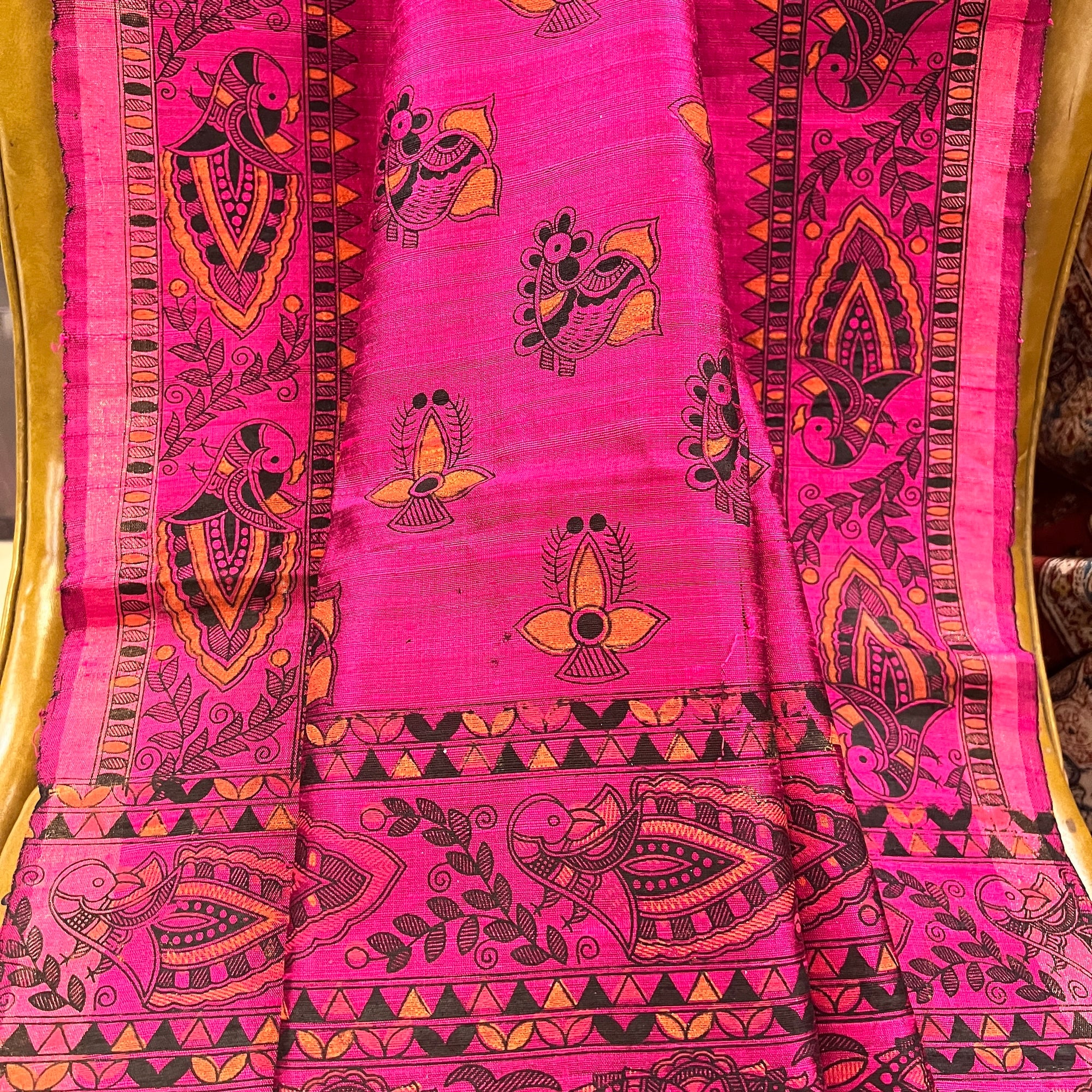 Fine Quality Raw Silk Maddhubani Dupattas