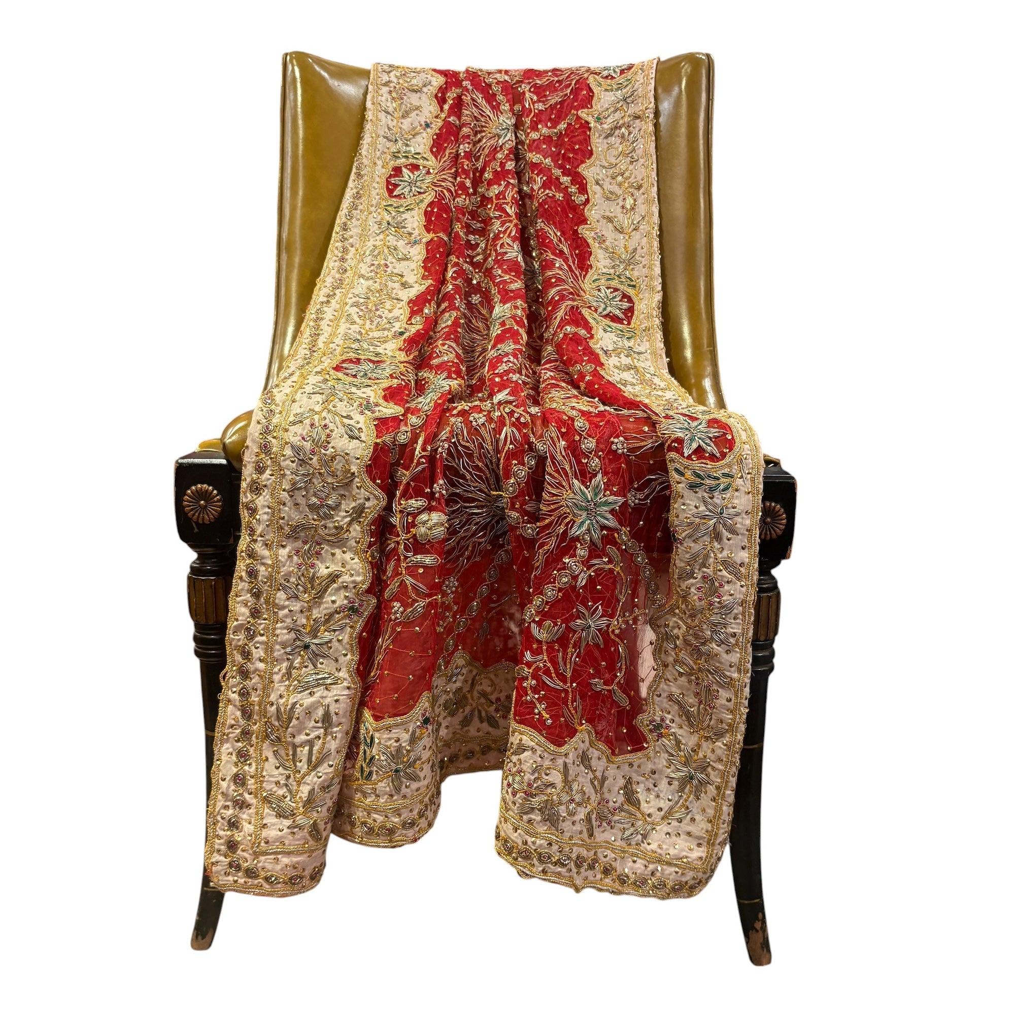 Red Bridal Heavywork Dupatta Scarf