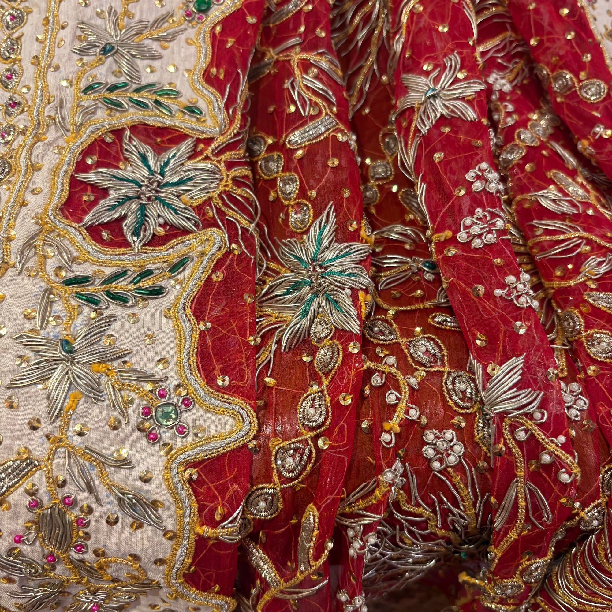 Red Bridal Heavywork Dupatta Scarf